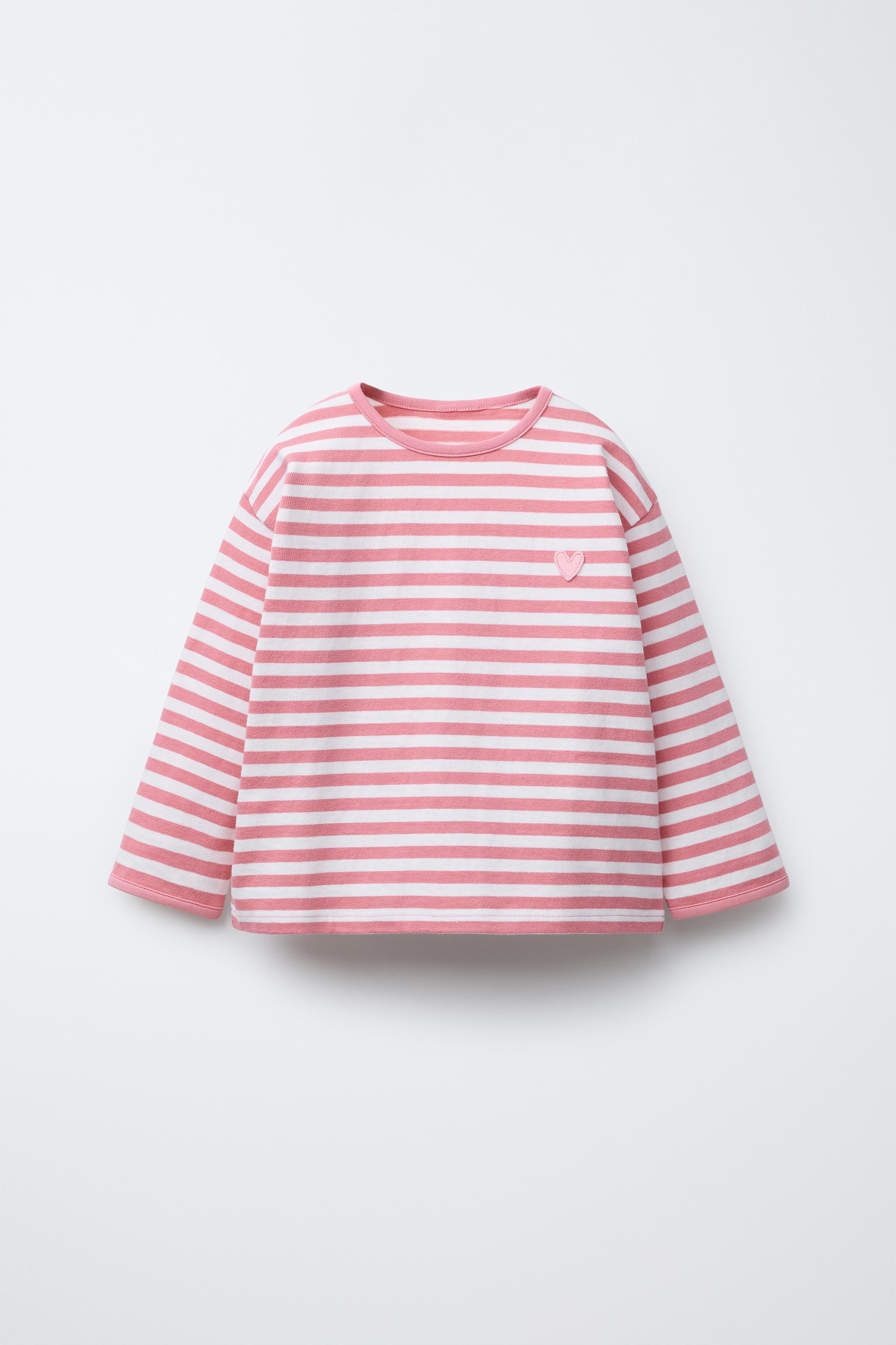 HEAVY WEIGHT WOVEN STRIPE HEART PATCH T-SHIRT