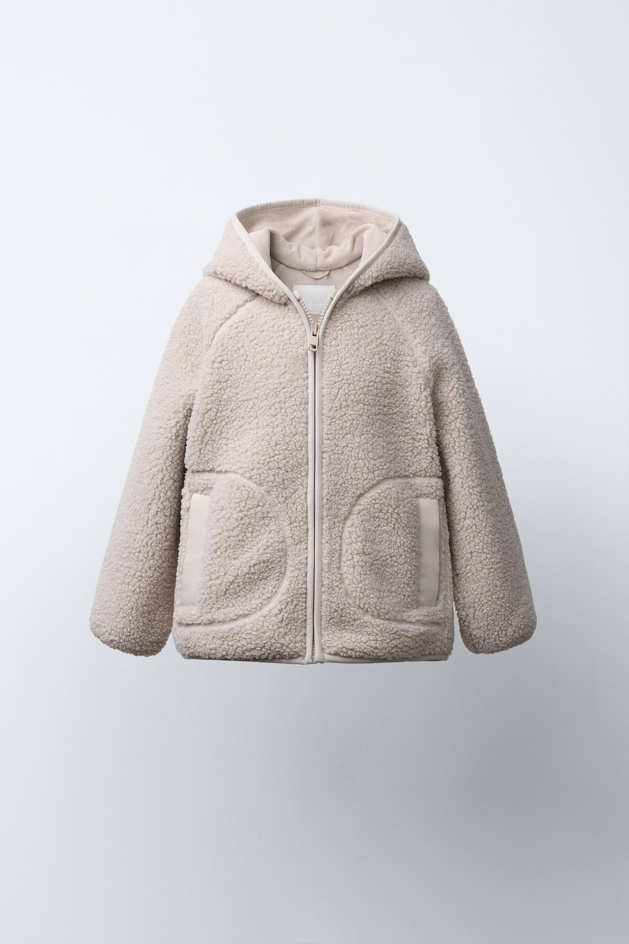 HOODED FAUX SHEARLING JACKET