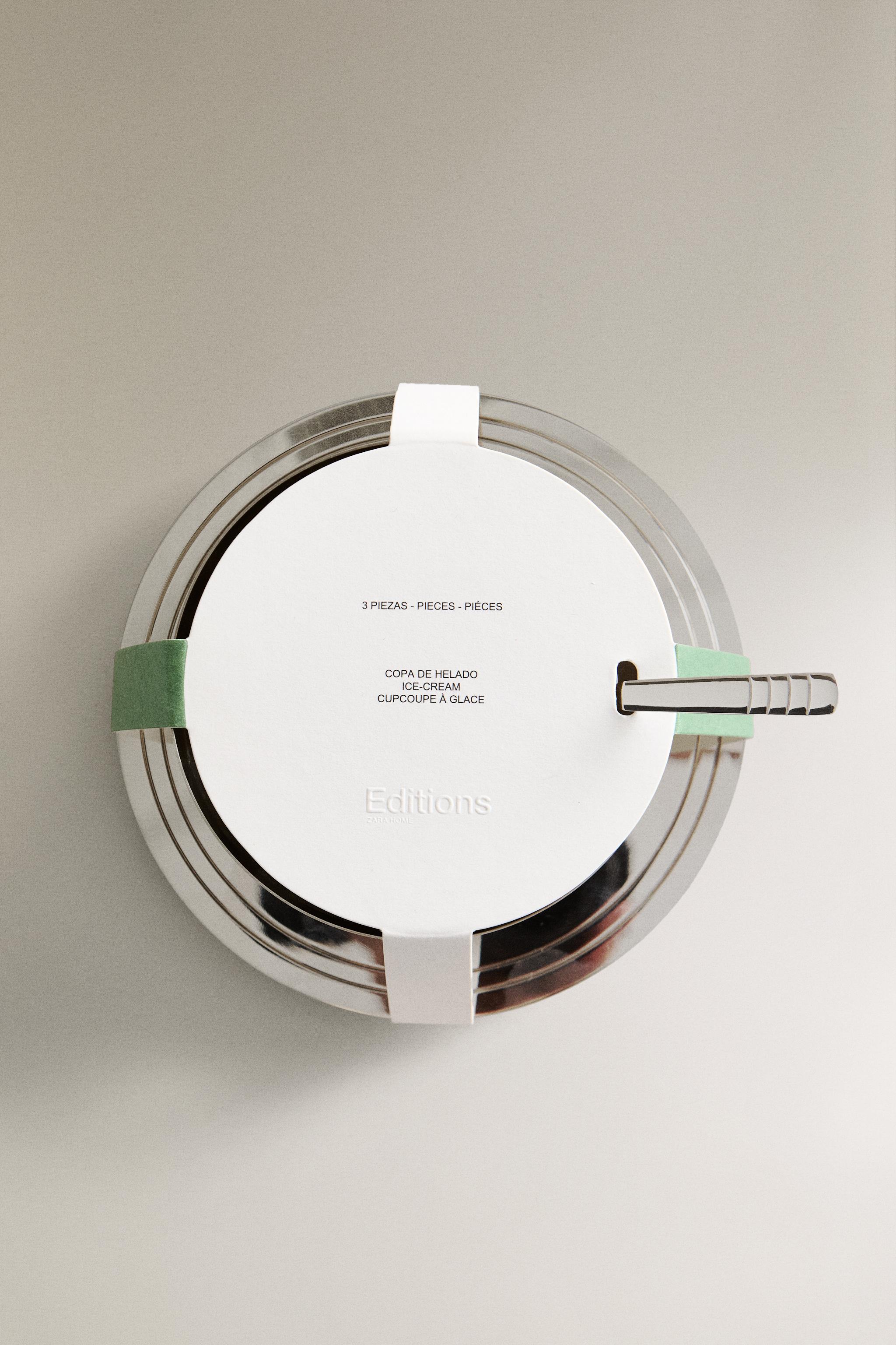 SHINY METAL ICE-CREAM CUP SET