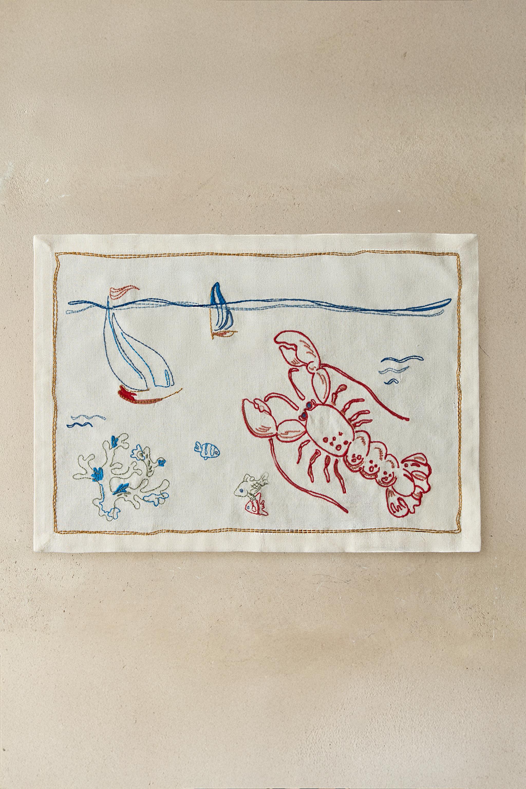 EMBROIDERED LOBSTER PLACEMAT