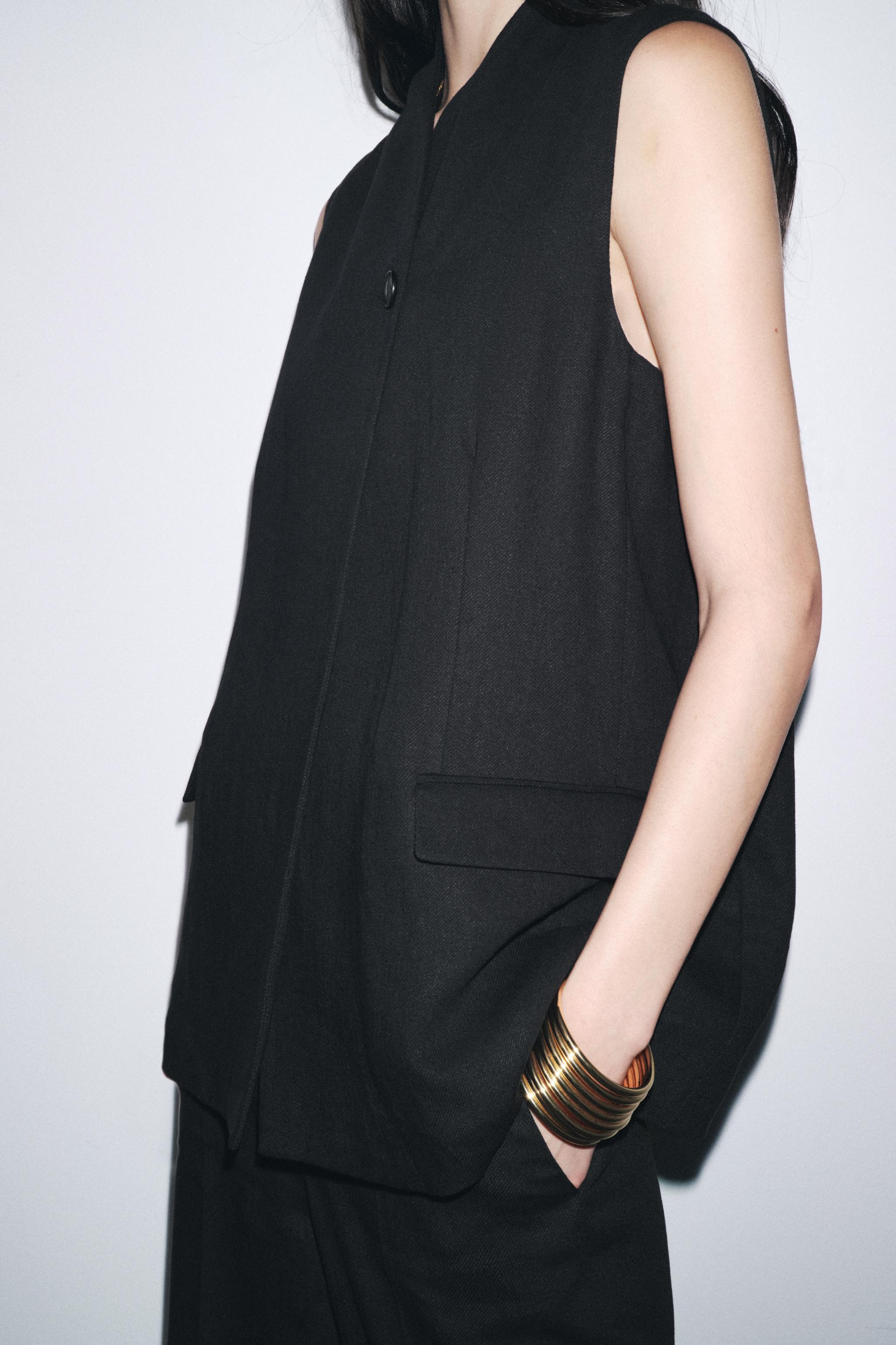 LINEN BLEND VEST ZW COLLECTION