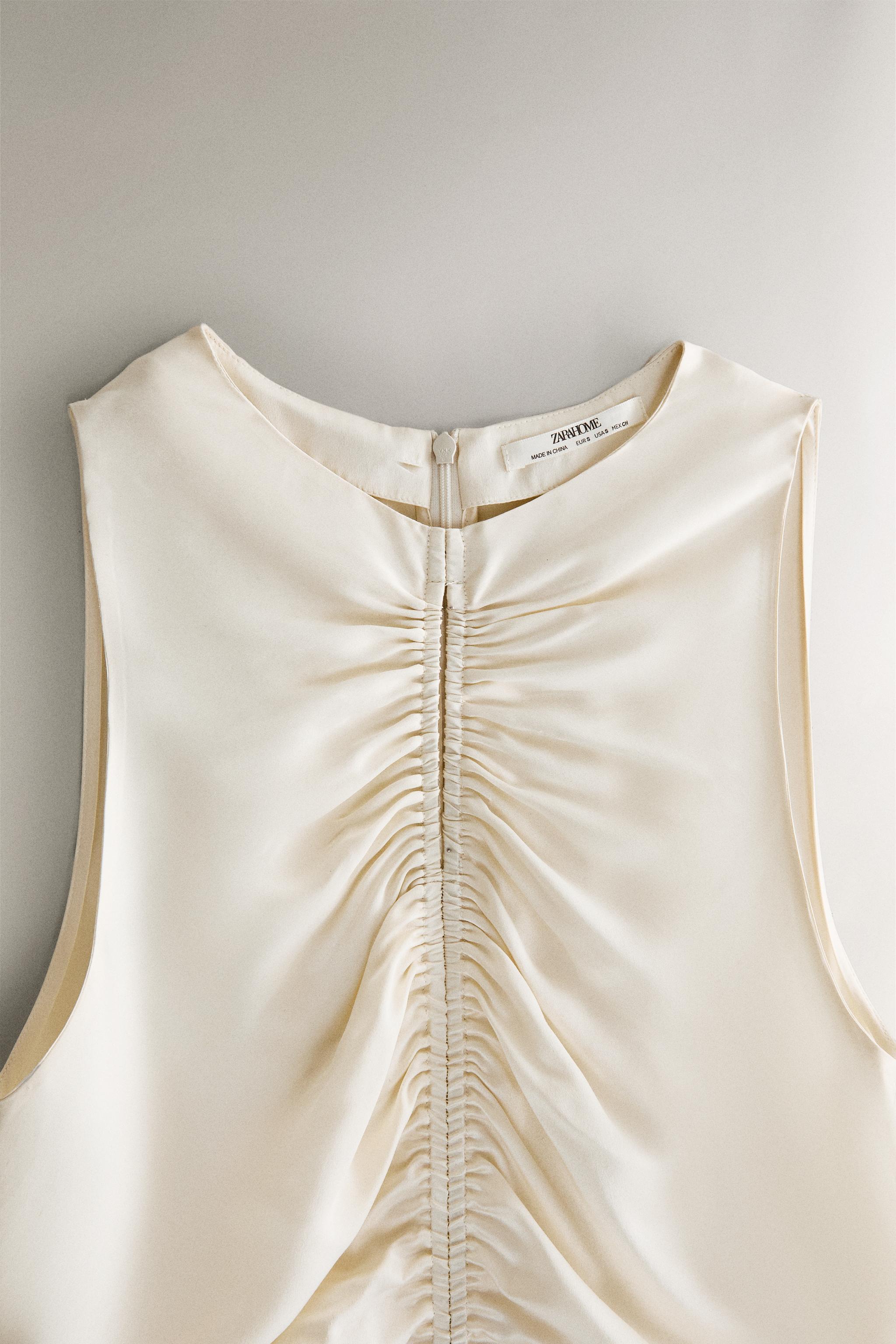 GATHERED SILK NIGHTGOWN