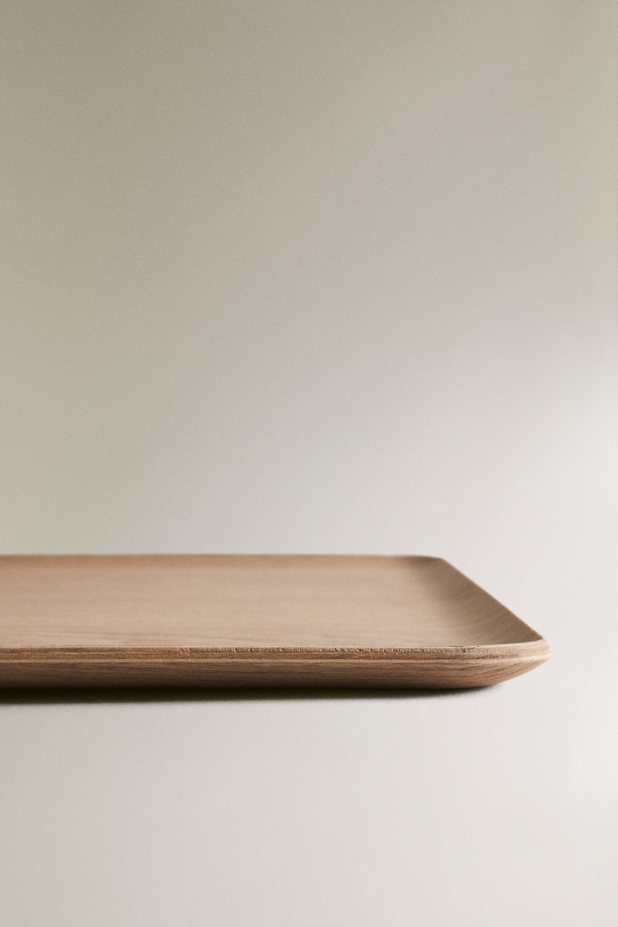 RECTANGULAR NON-SLIP WOODEN TRAY