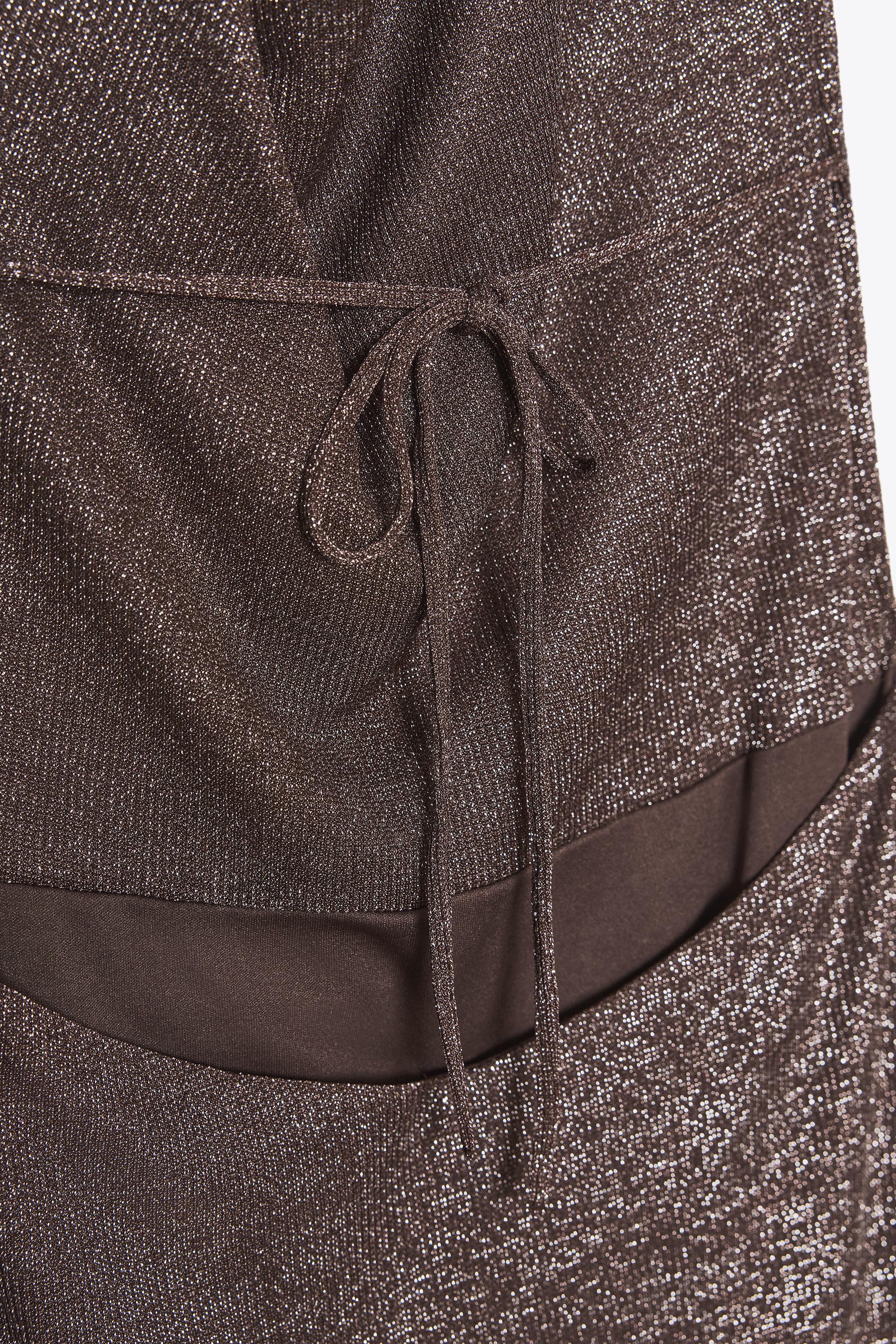 METALLIC THREAD OPEN BACK LONG DRESS