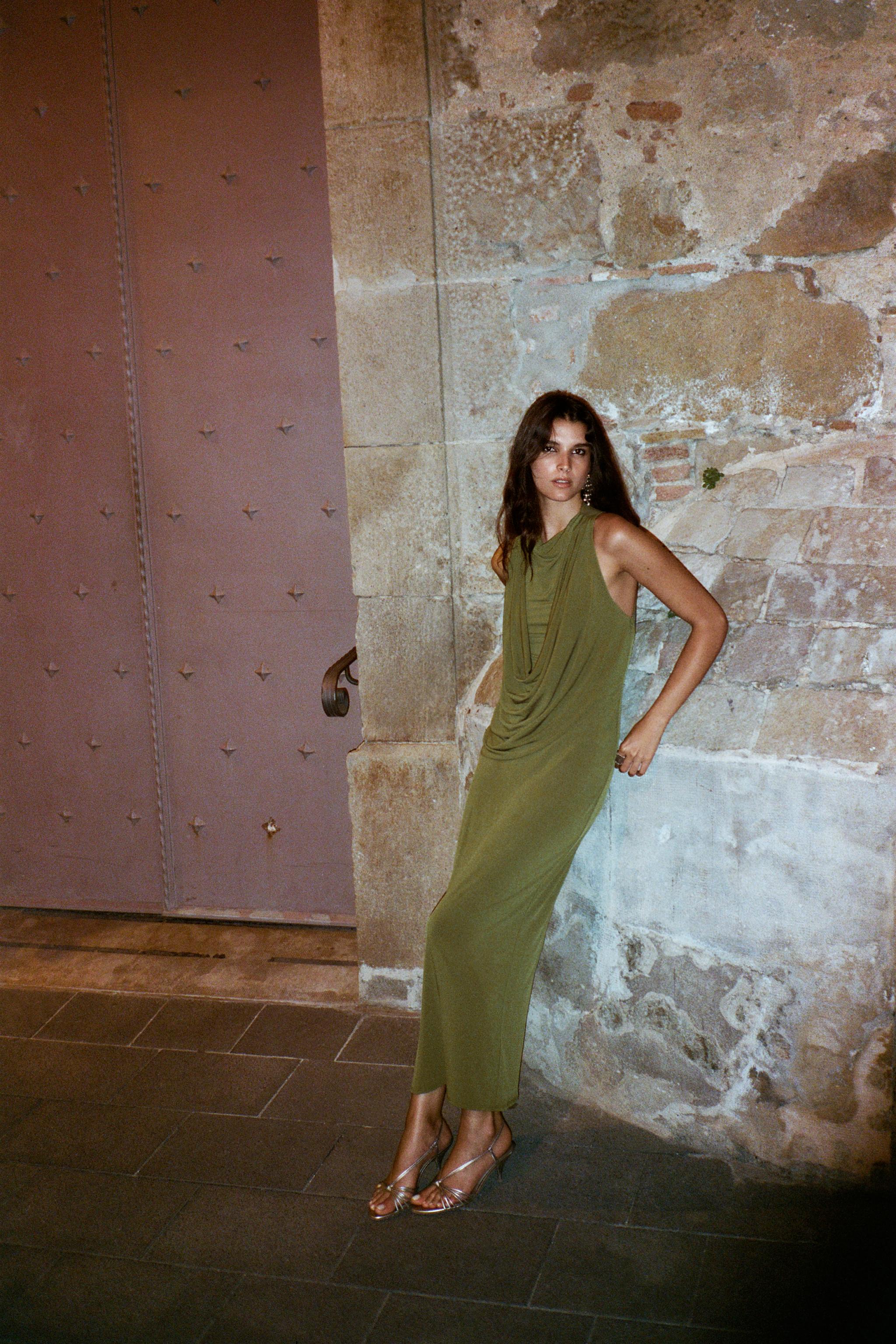 DRAPED COMBINATION DRESS