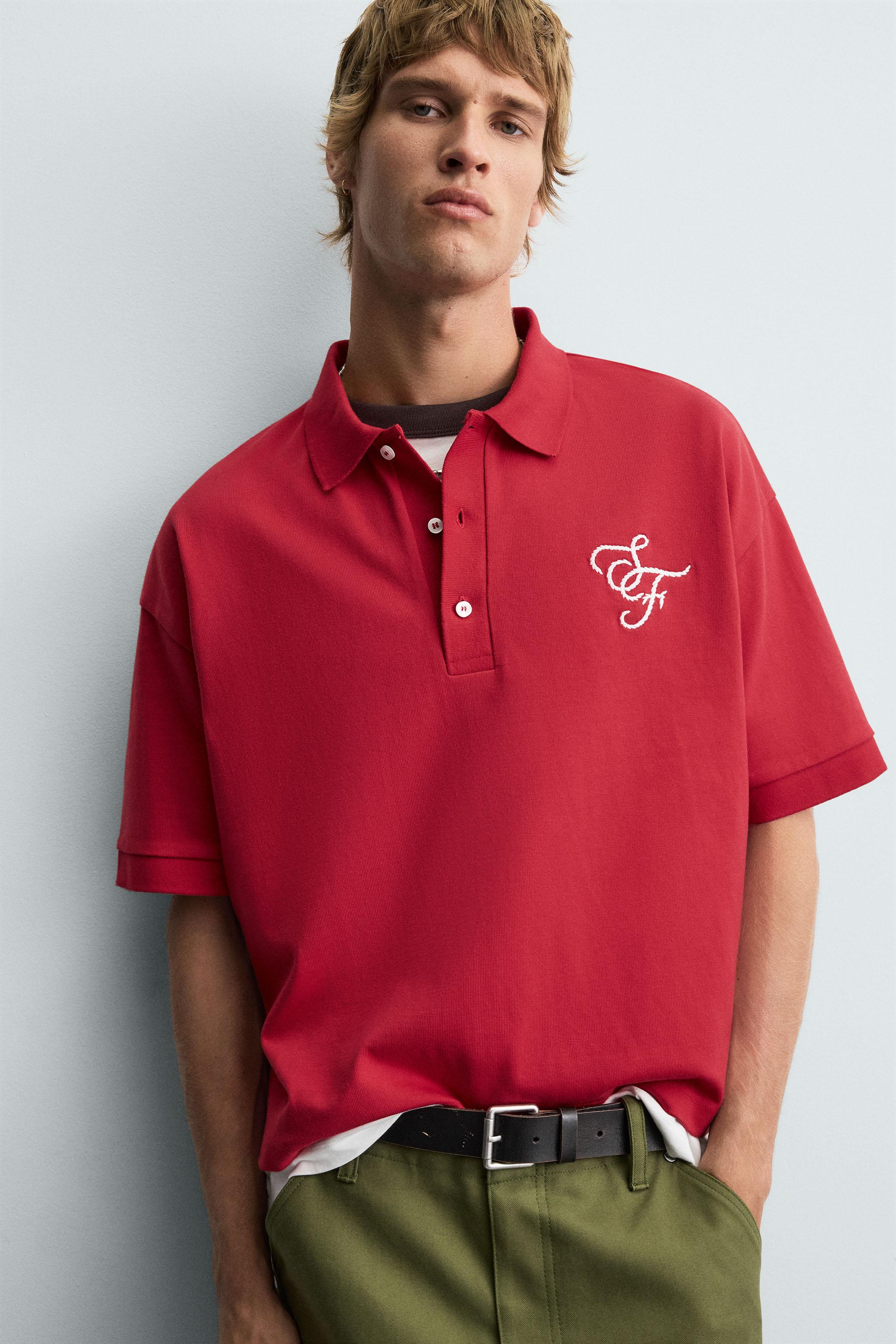 EMBROIDERED TEXT POLO SHIRT