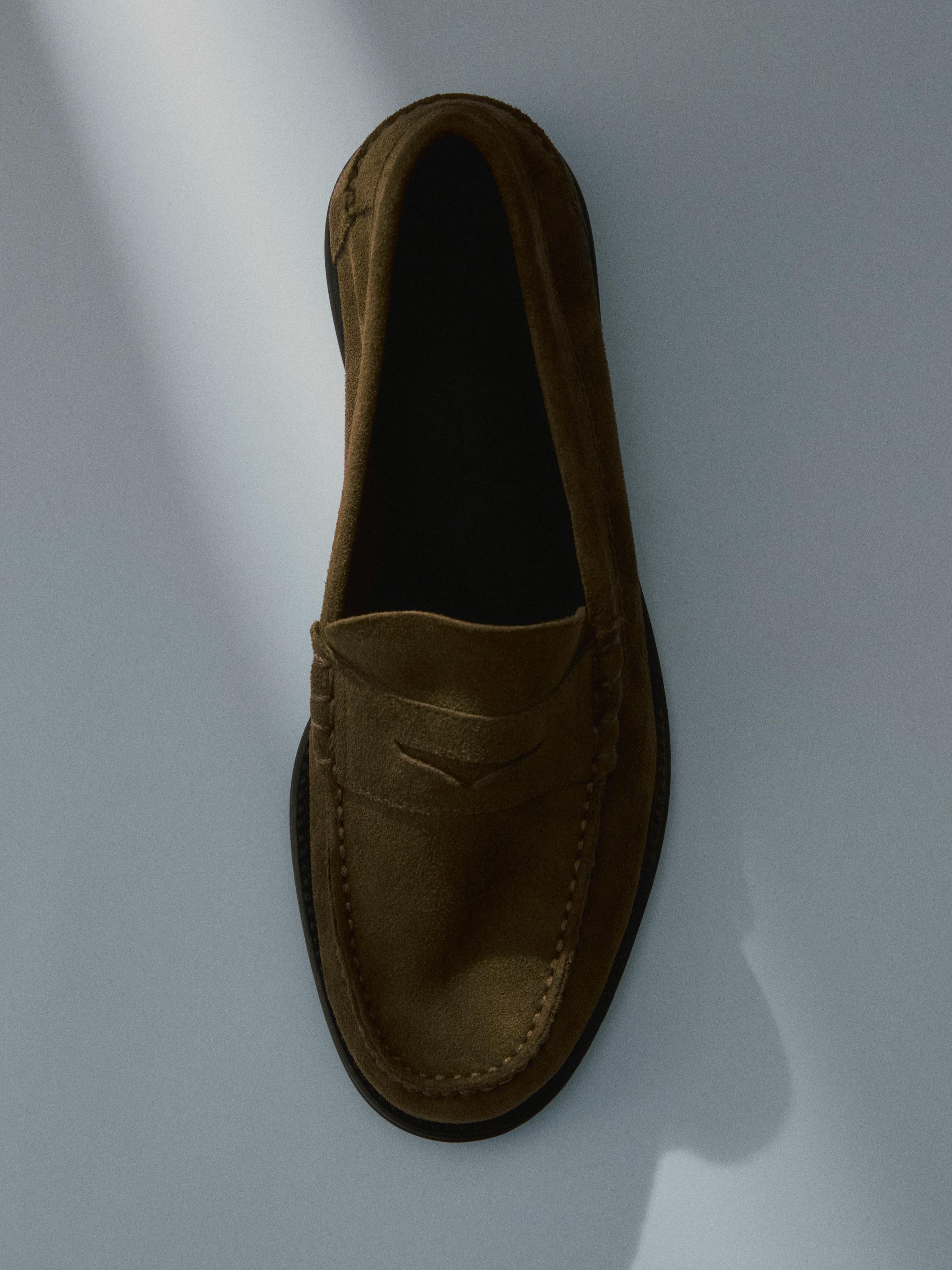 Split leather loafers