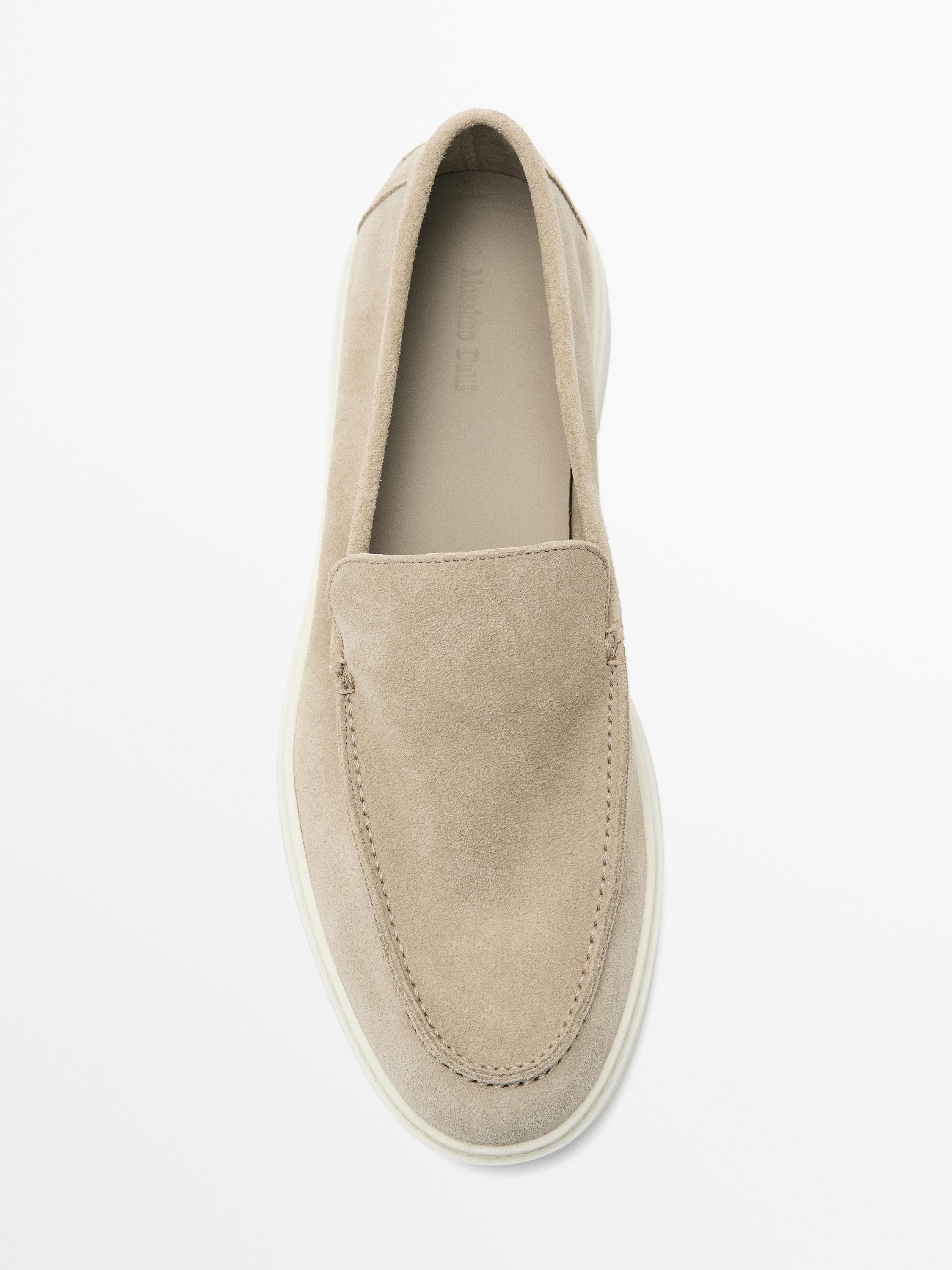 Split leather loafers