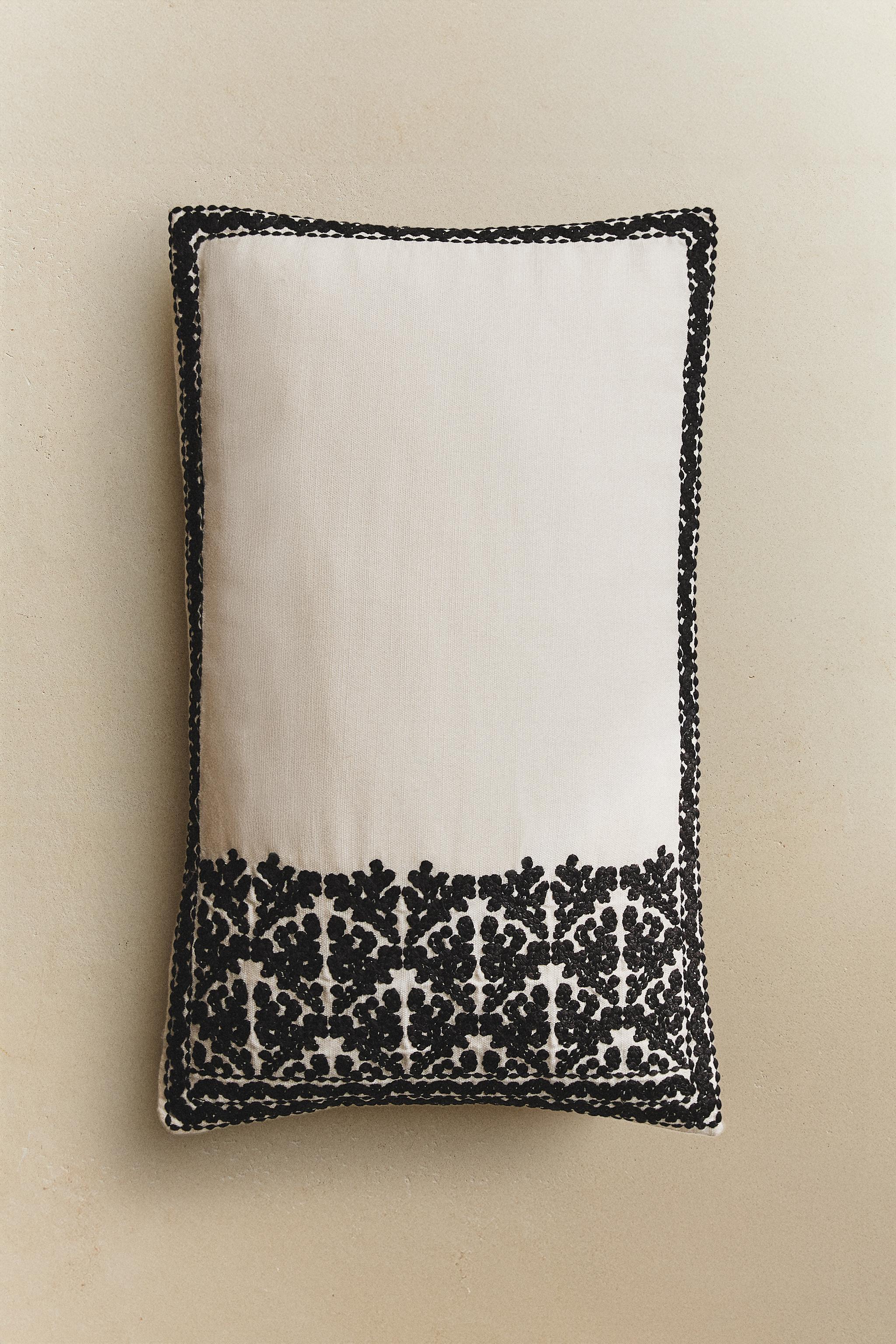 EMBROIDERED THROW PILLOW COVER