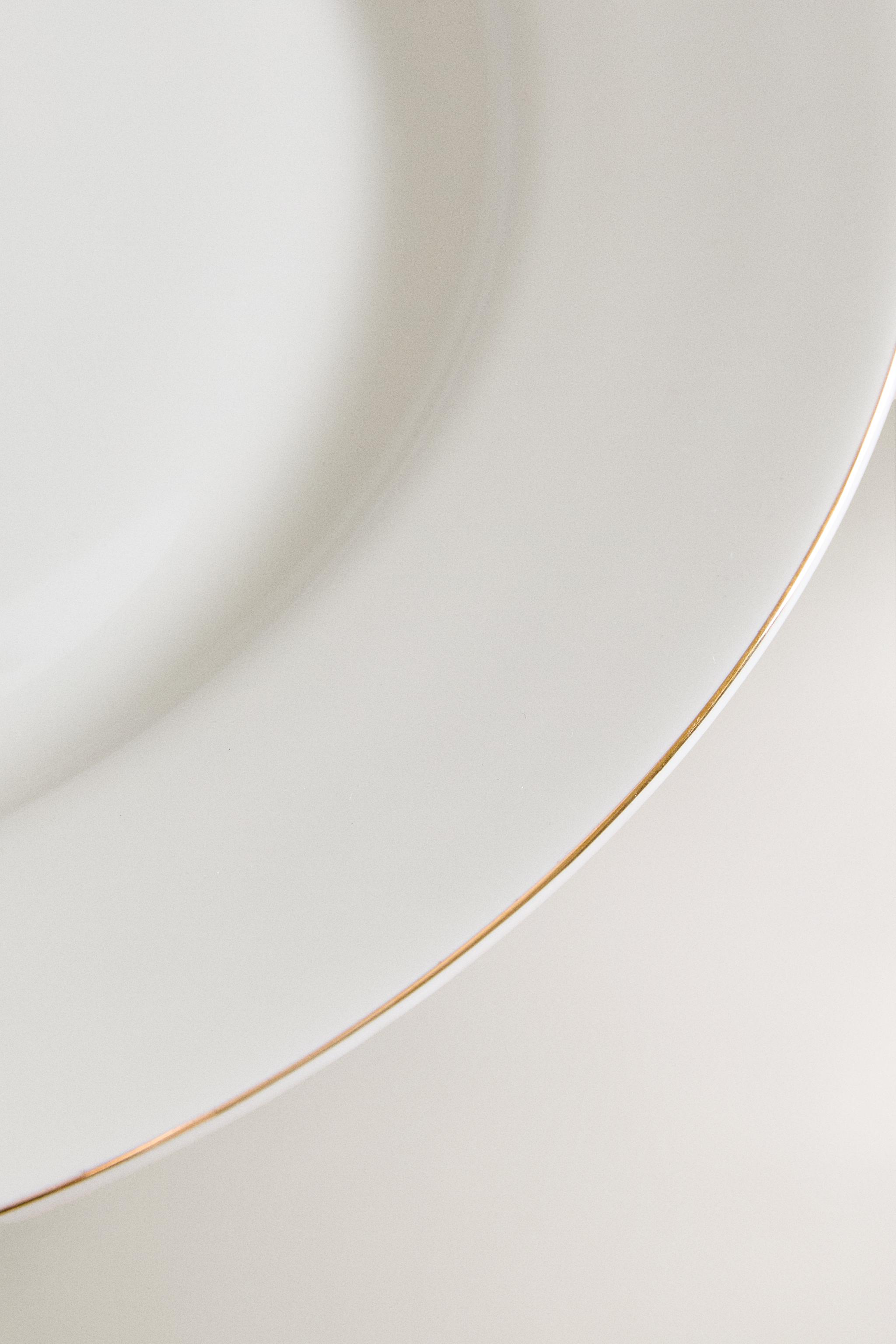 RIMMED BONE CHINA DINNER PLATE