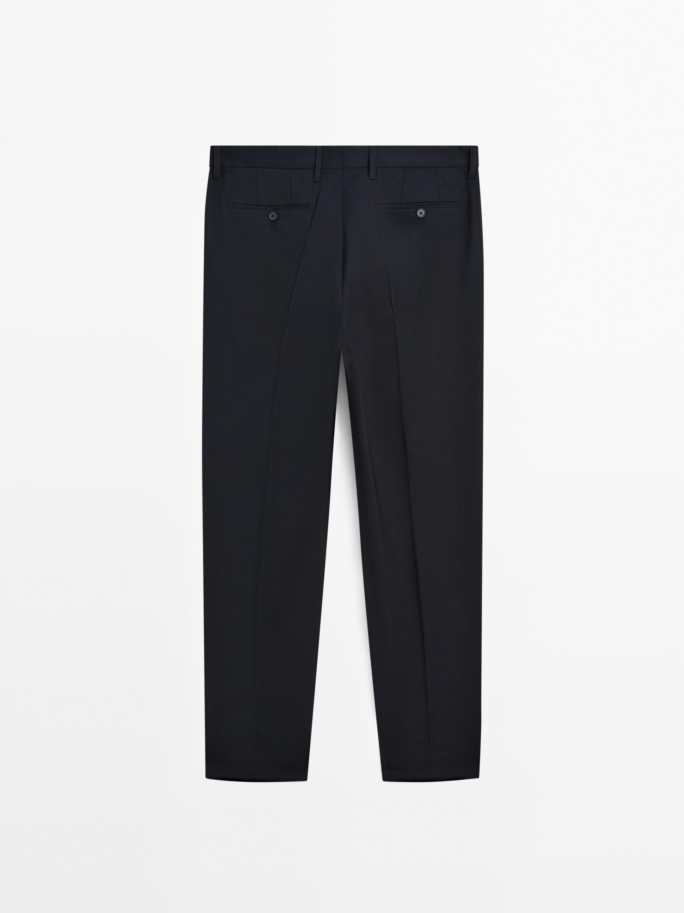 Wool blend suit trousers
