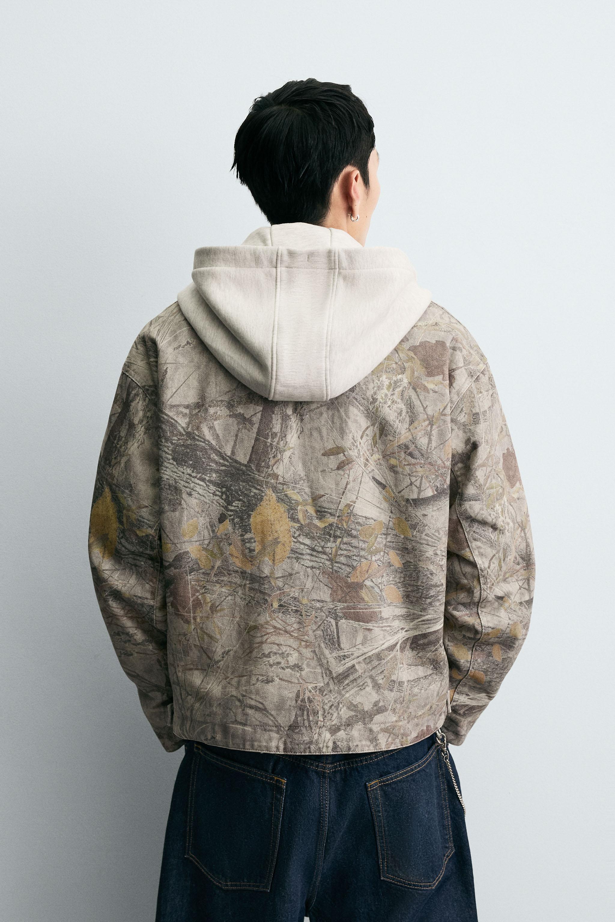 WASHED JACKET ABSTRACT PRINT