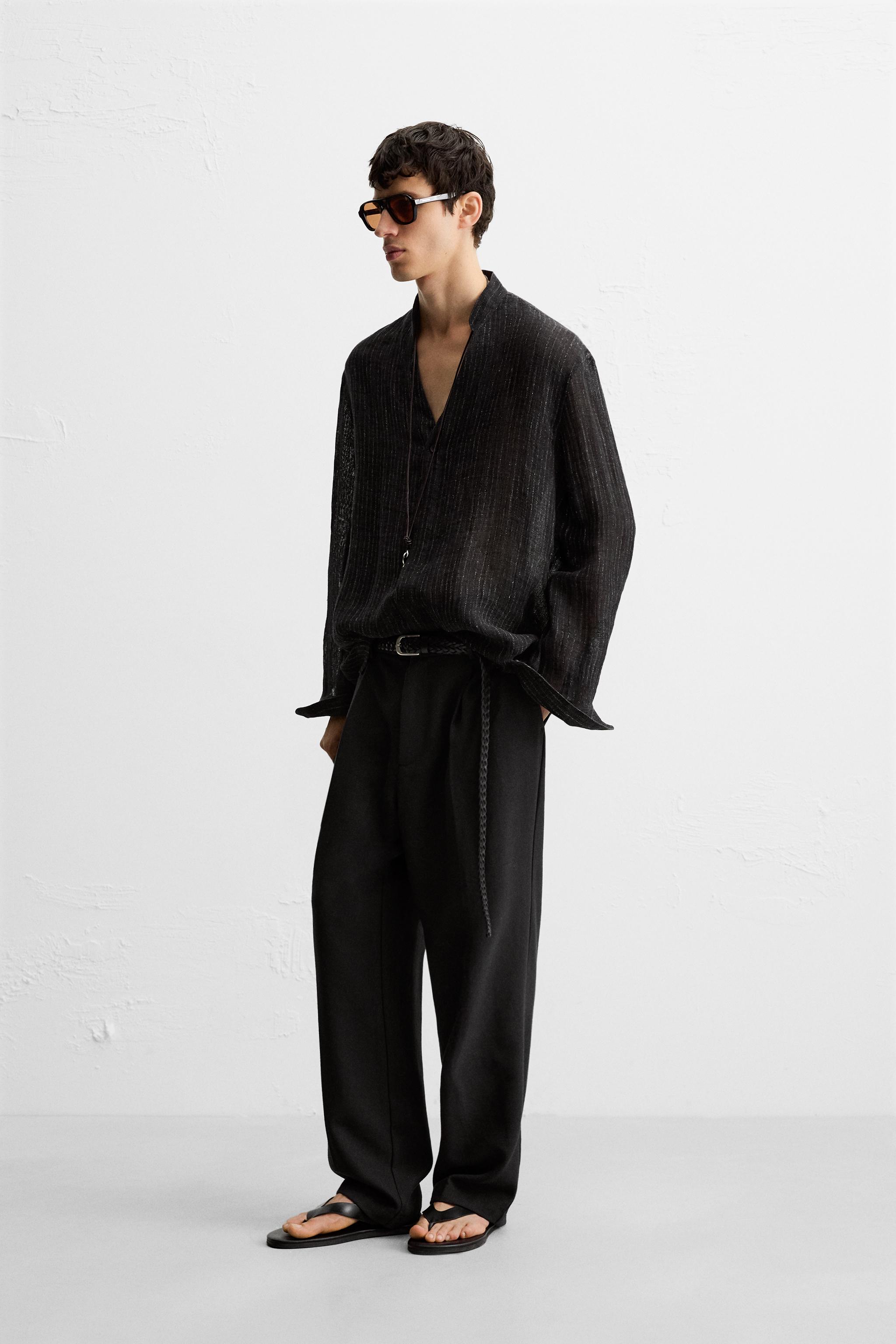 SEMI-SHEER TEXTURED SHIRT