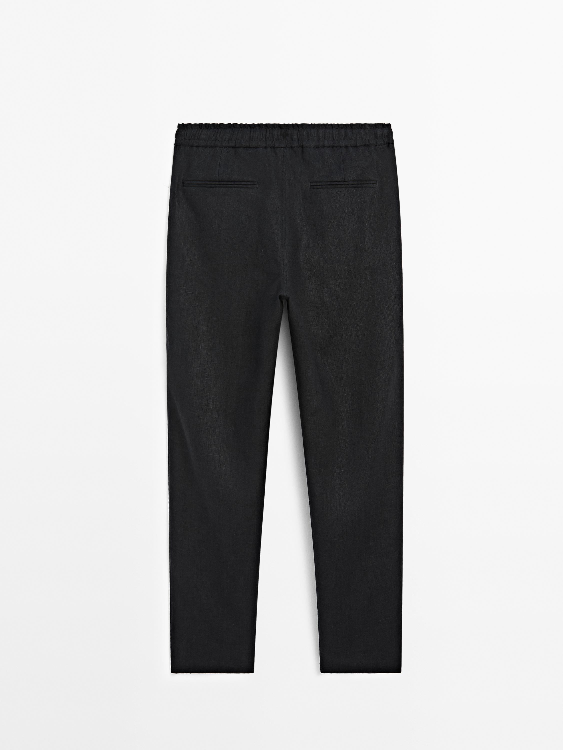 100% linen jogger fit trousers