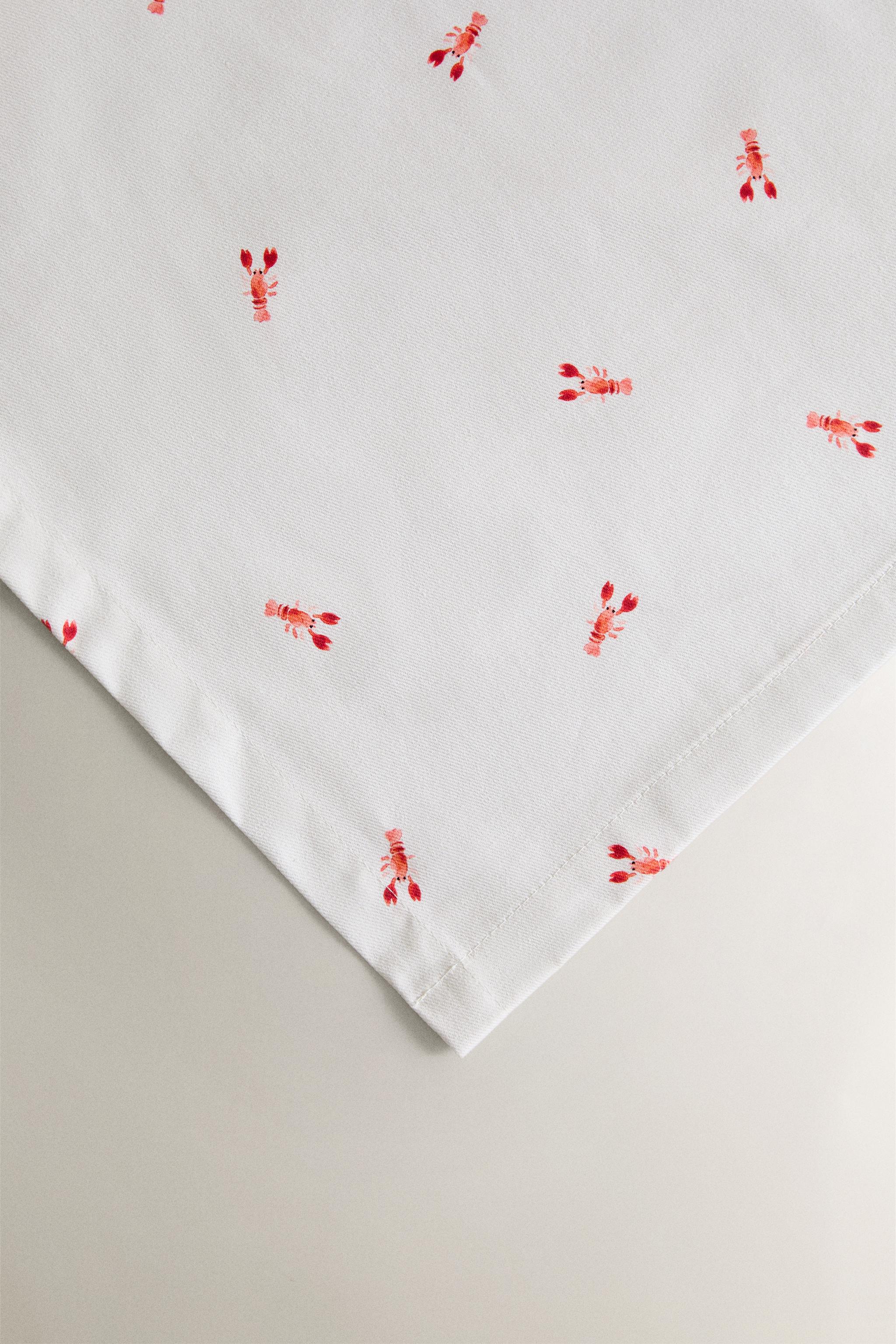 RESIN-COATED COTTON TABLECLOTH WITH LOBSTERS