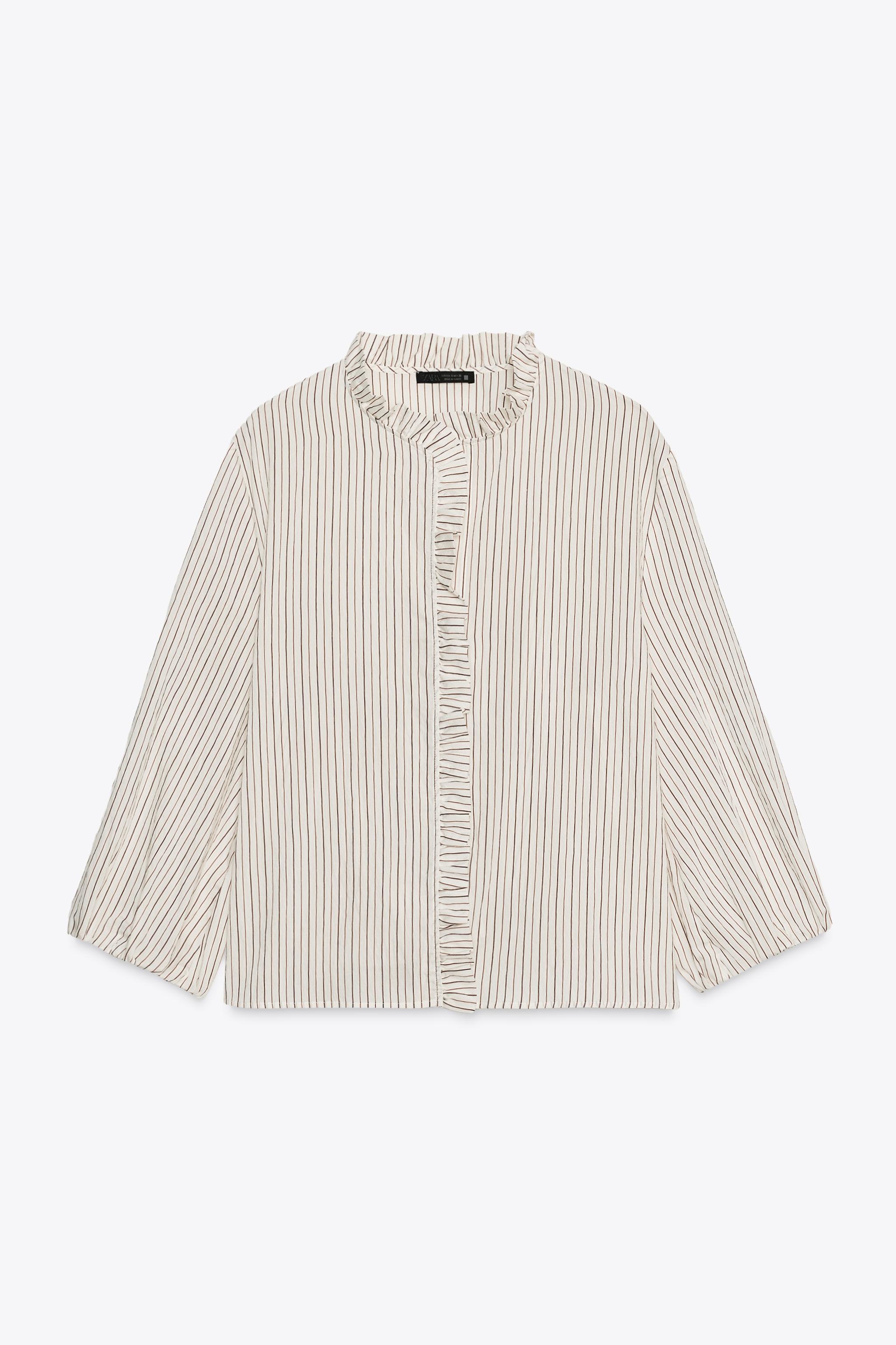 RUFFLED STRIPED SHIRT
