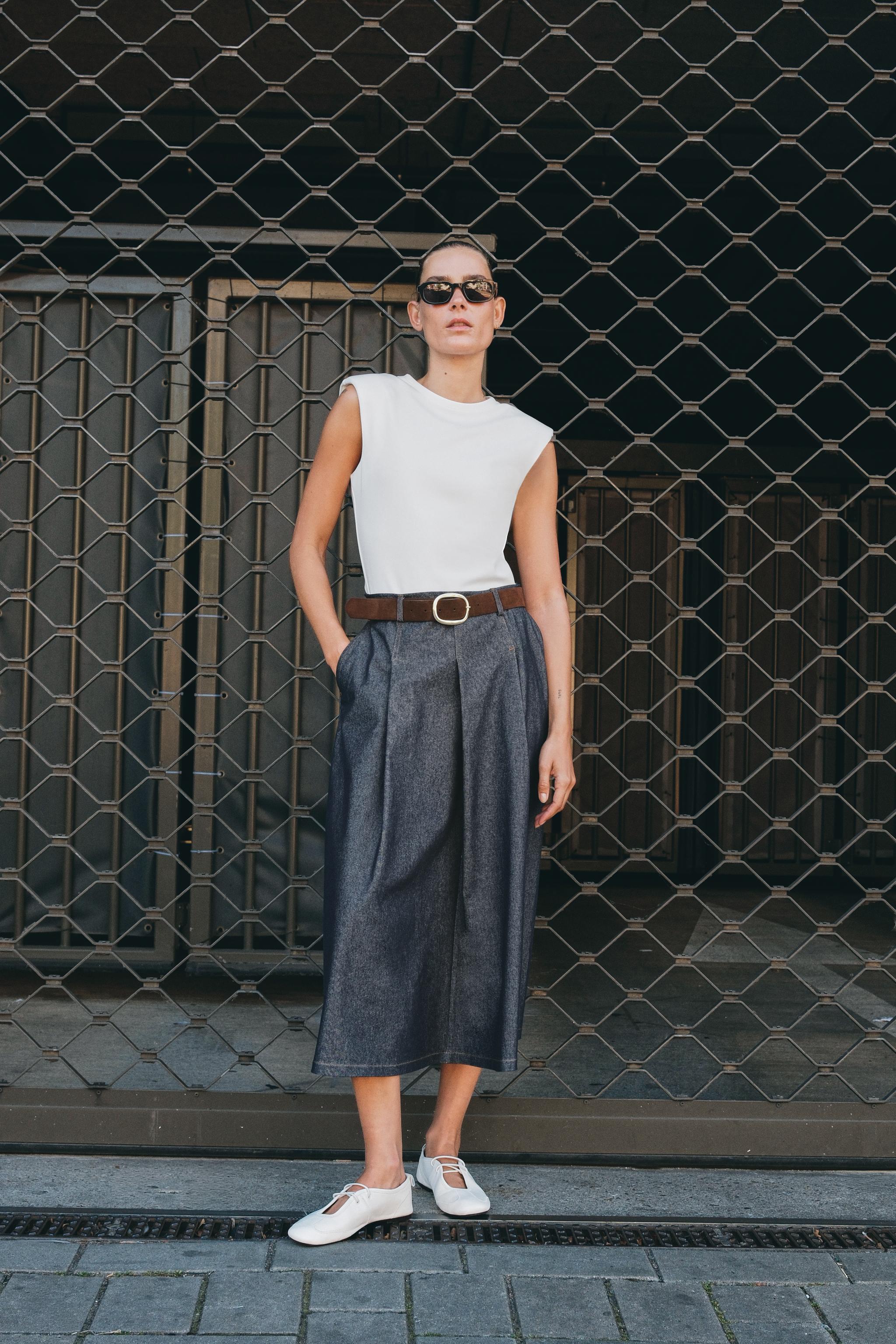 BELTED COMBINATION DRESS