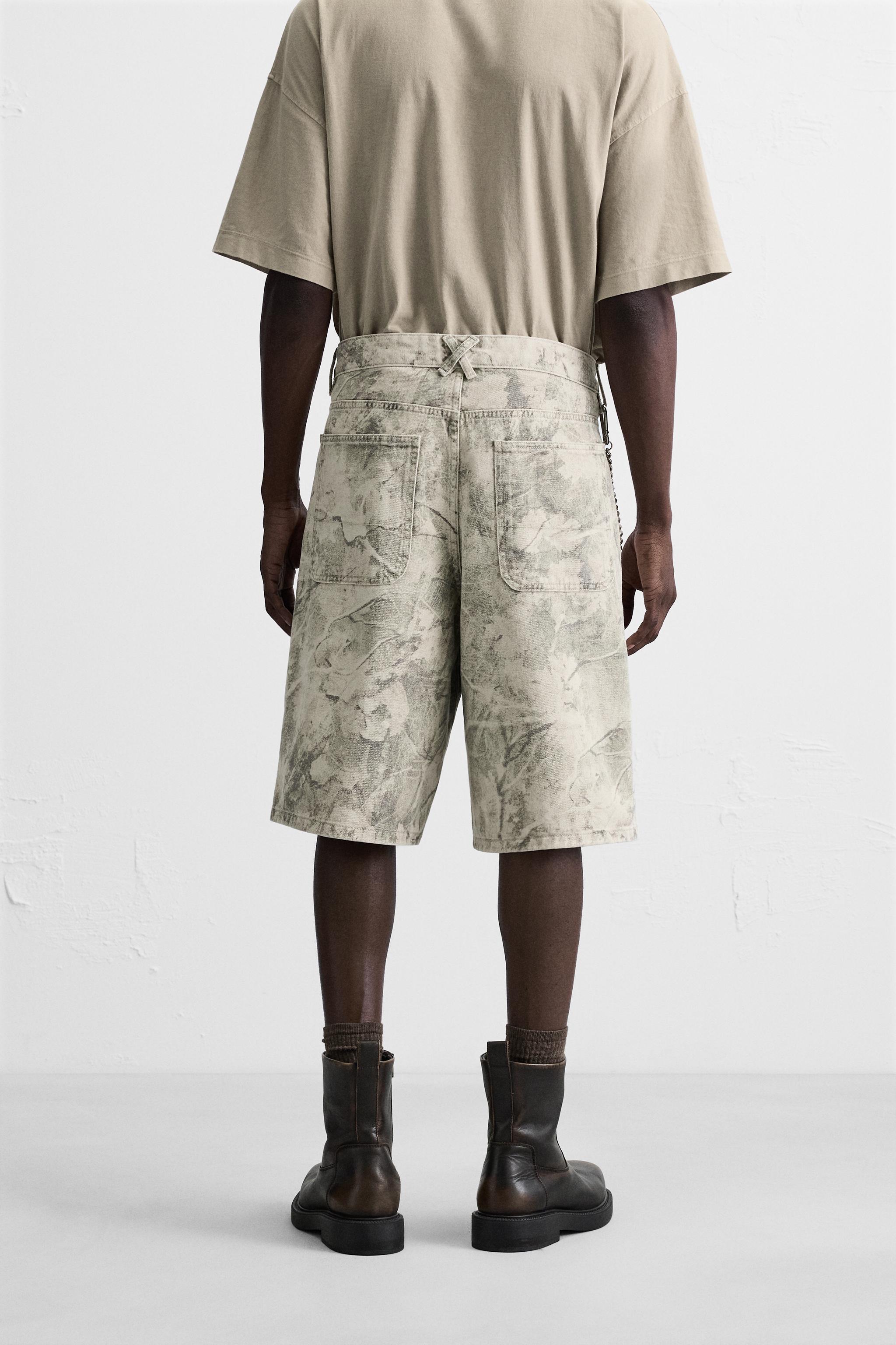 ABSTRACT PRINT RELAXED FIT BERMUDA SHORTS