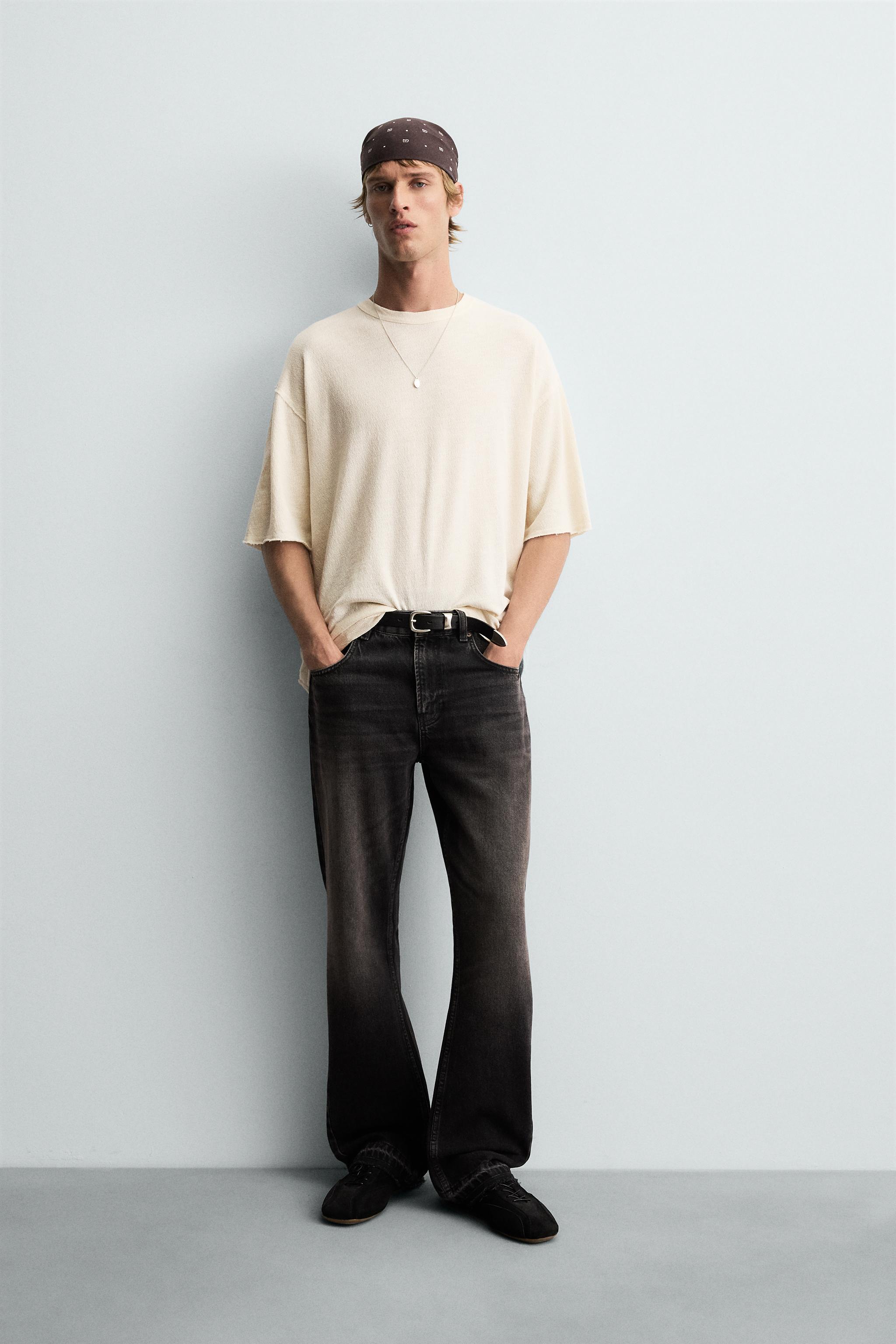 WASHED PRINT KNIT T-SHIRT