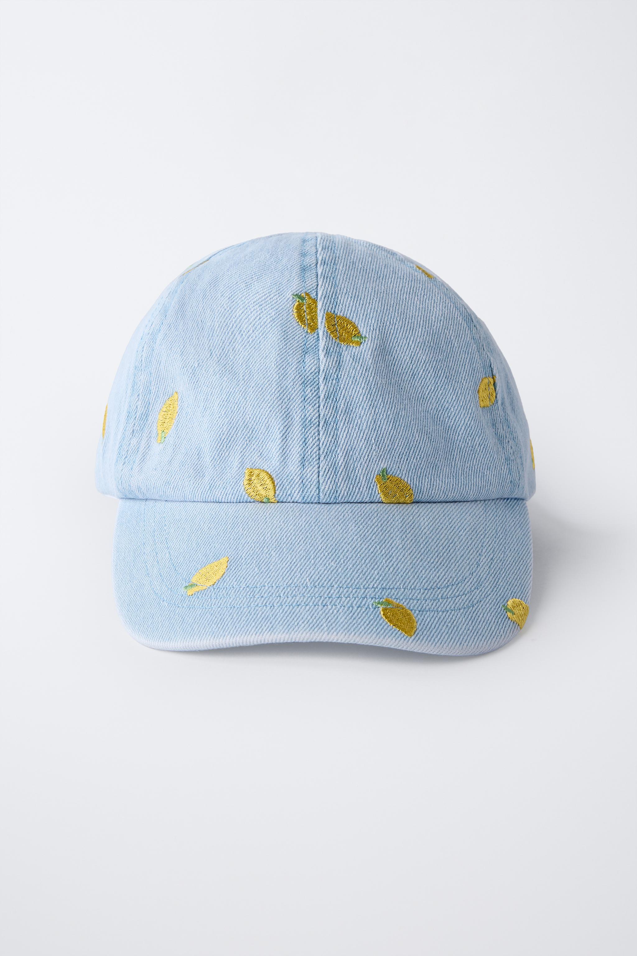 EMBROIDERED LEMON DENIM CAP