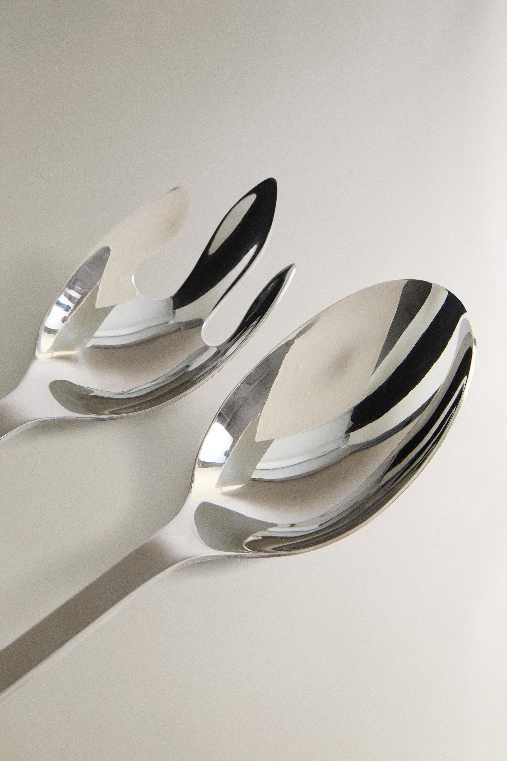 CERAMIC SALAD FLATWARE SET (SET OF 2)