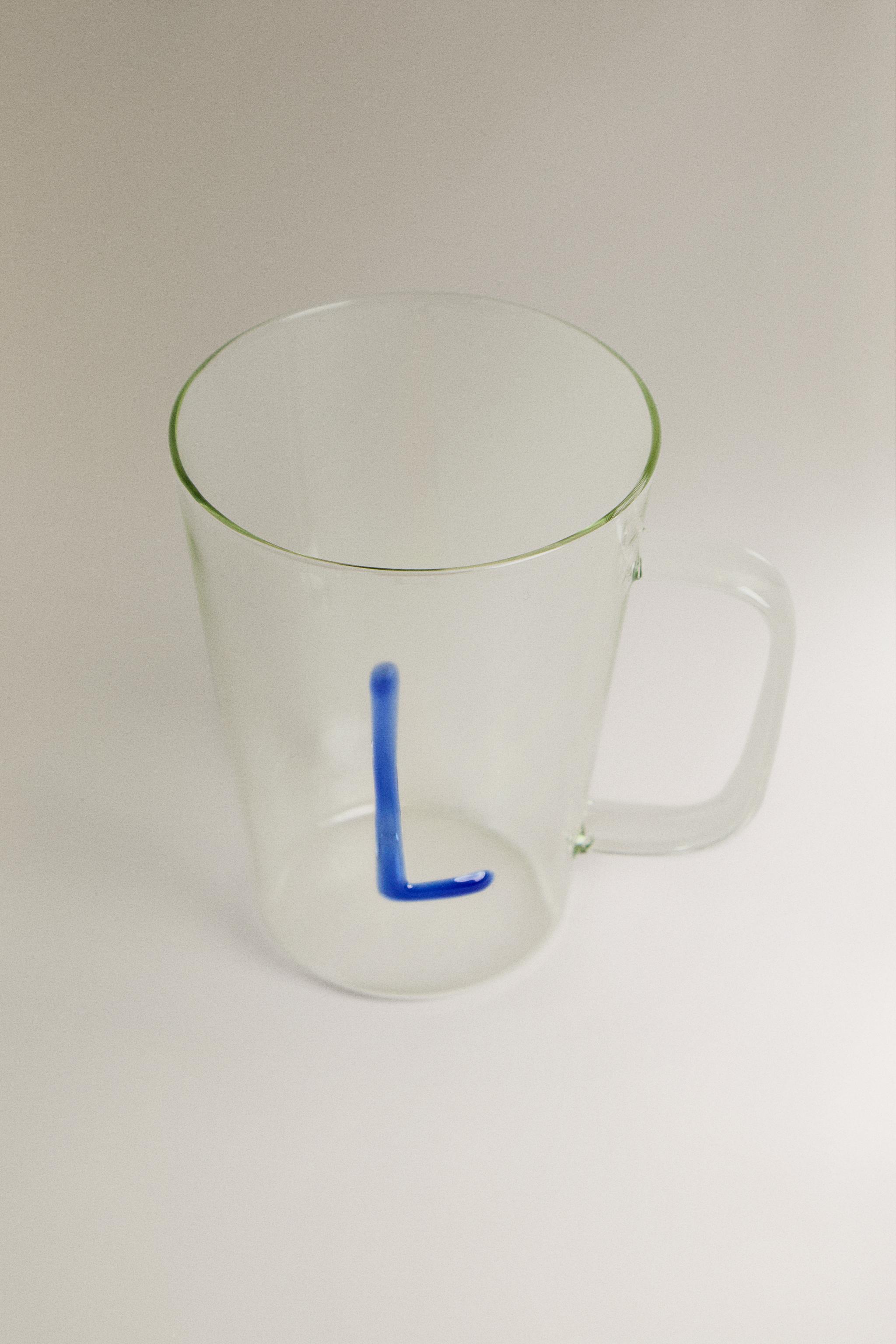 BOROSILICATE MUG WITH INITIAL L