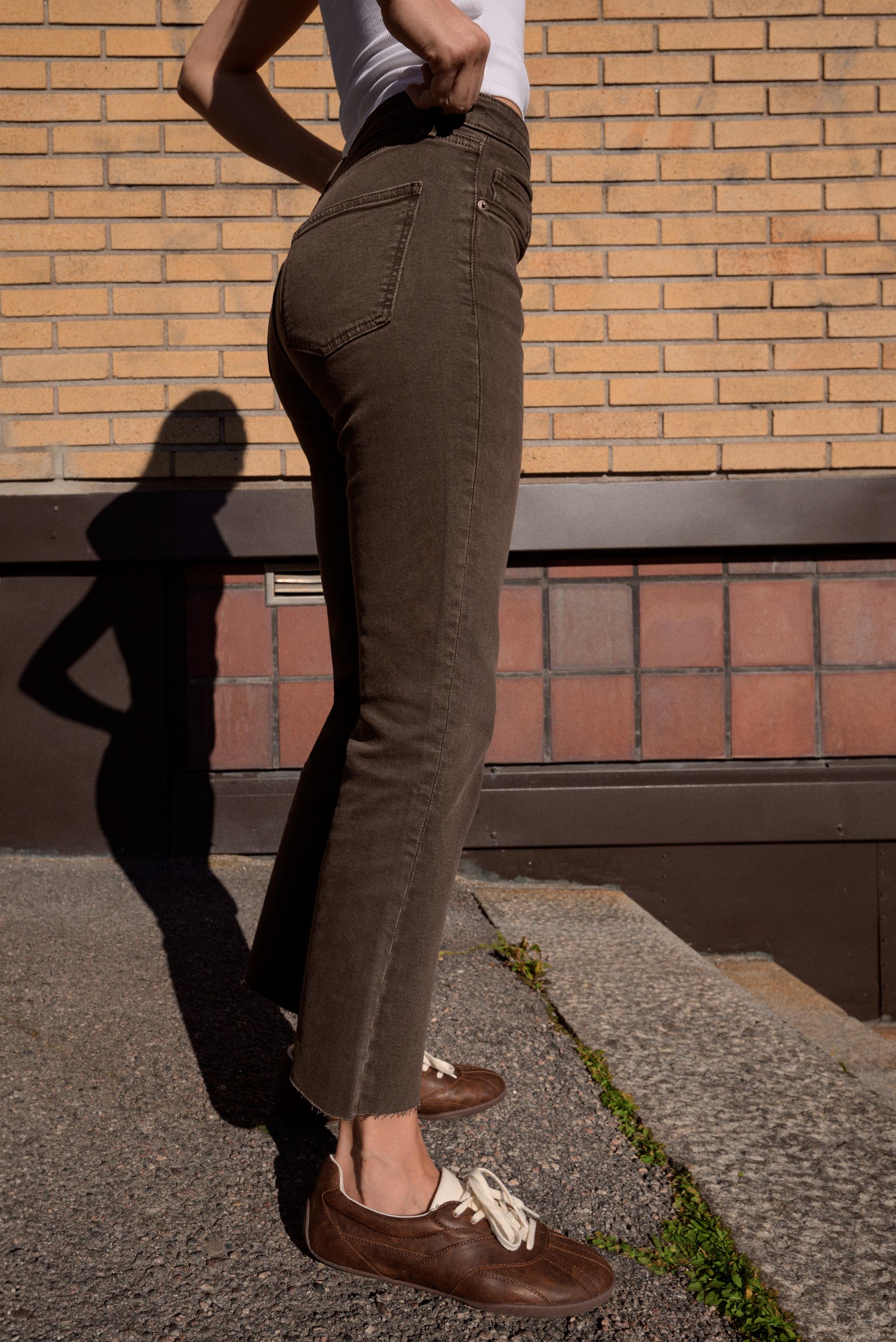 TRF HIGH-WAISTED CROPPED FLARE JEANS