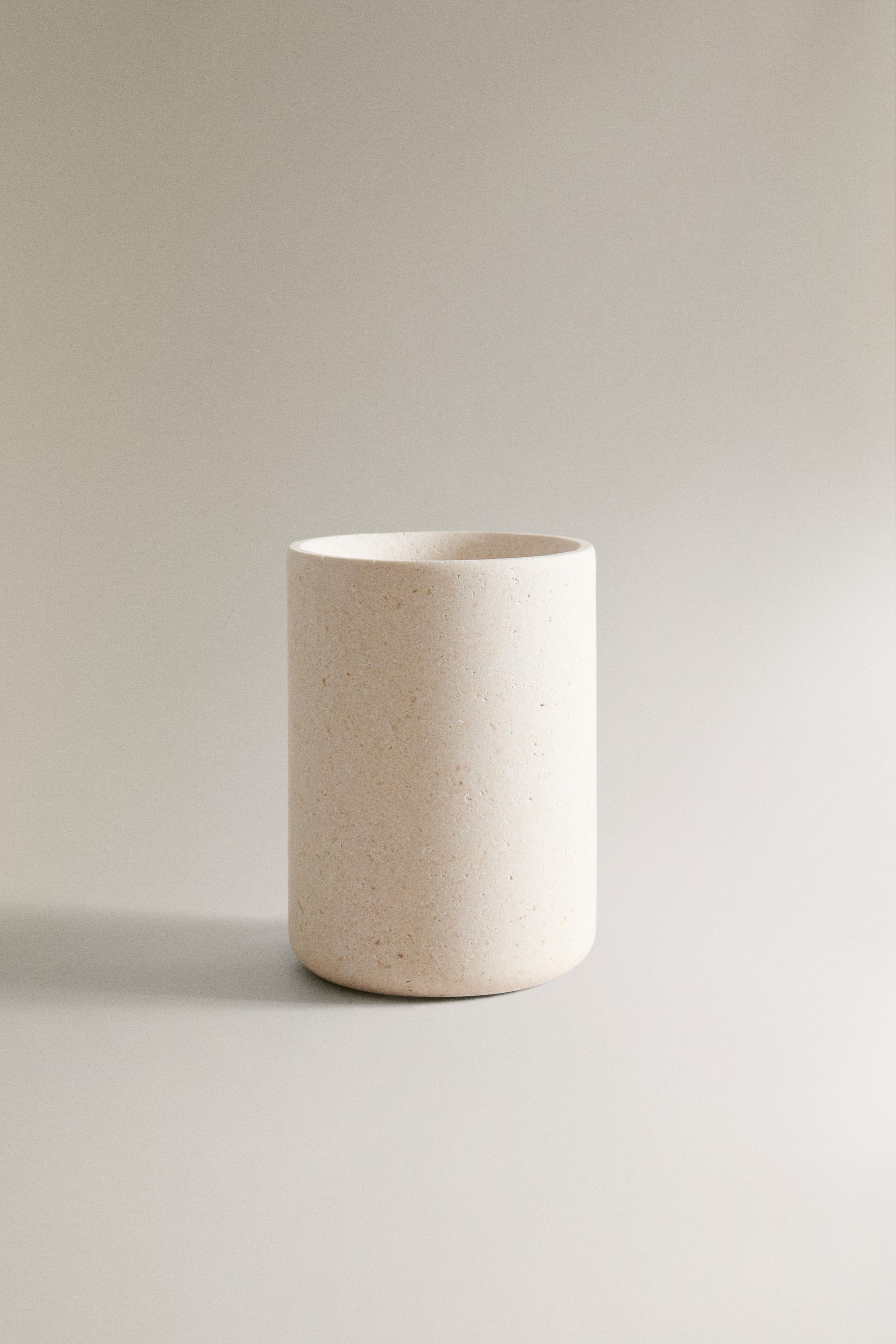 WHITE MARBLE TOOTHBRUSH HOLDER