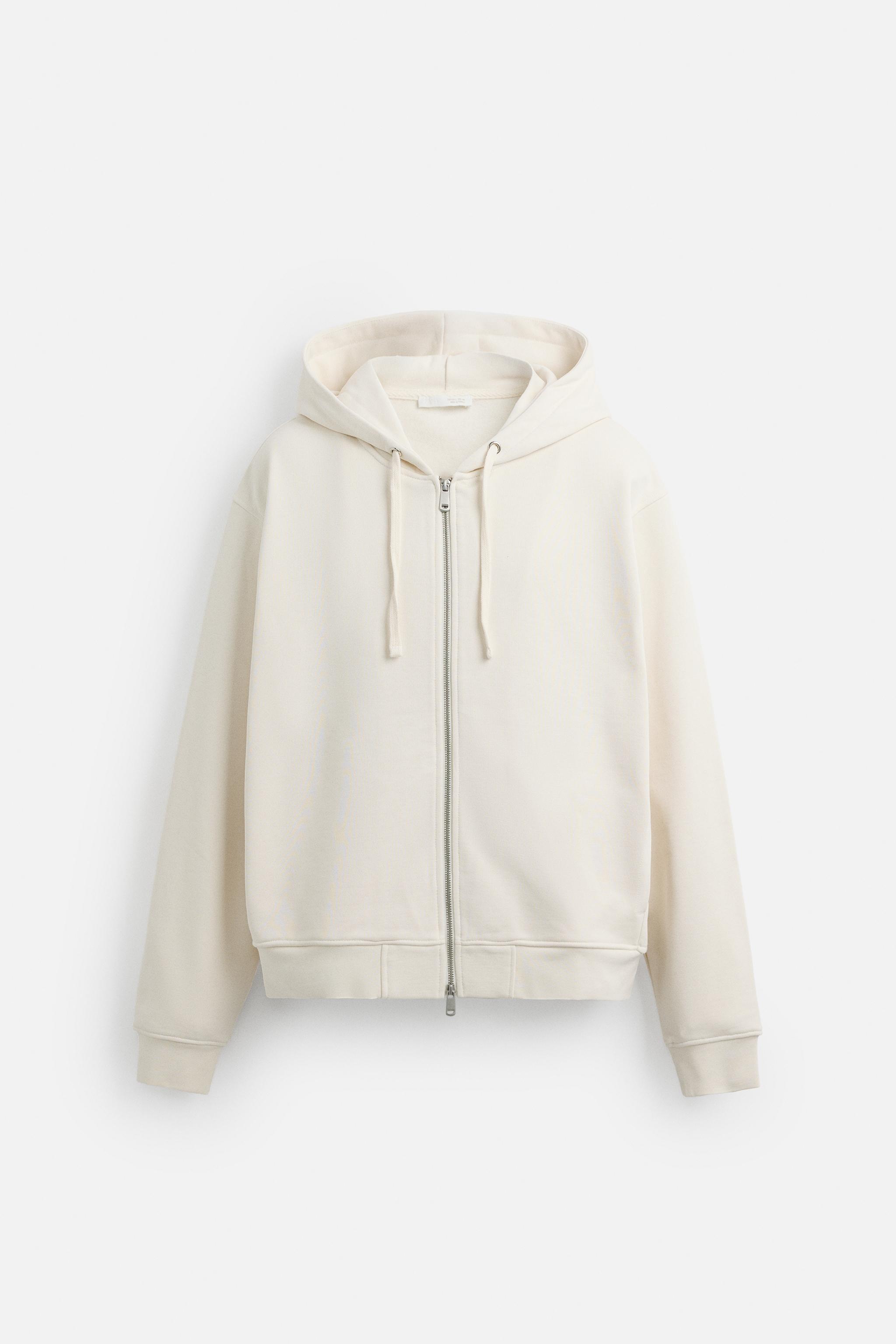 BASIC HOODED ZIP-UP SWEATSHIRT