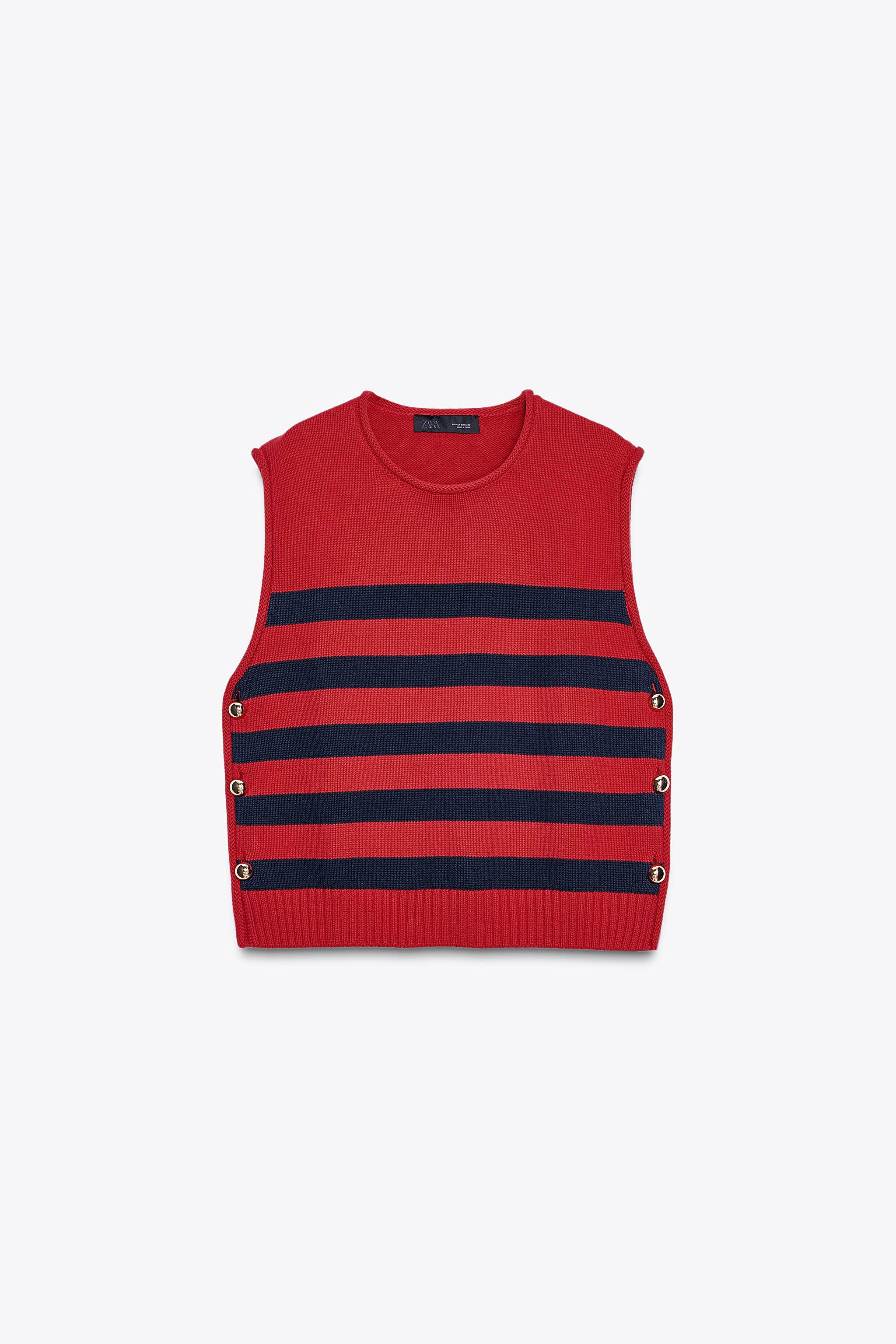 SIDE BUTTON KNIT VEST TOP