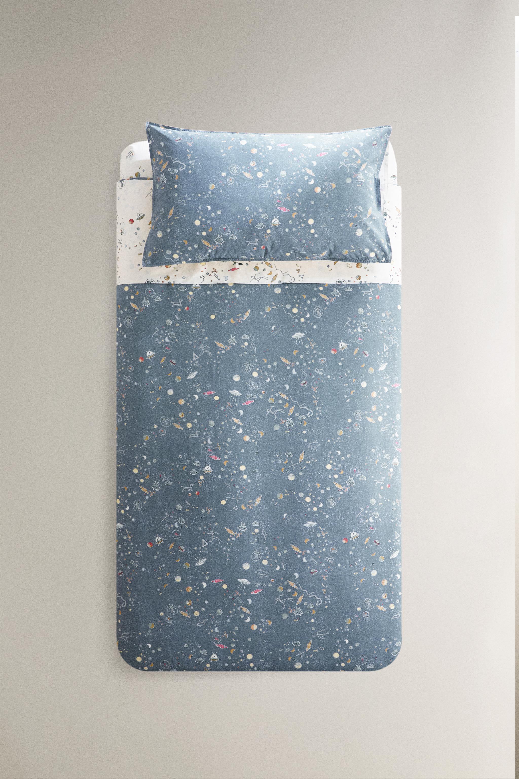 CHILDREN'S REVERSIBLE DUVET COVER SPACE