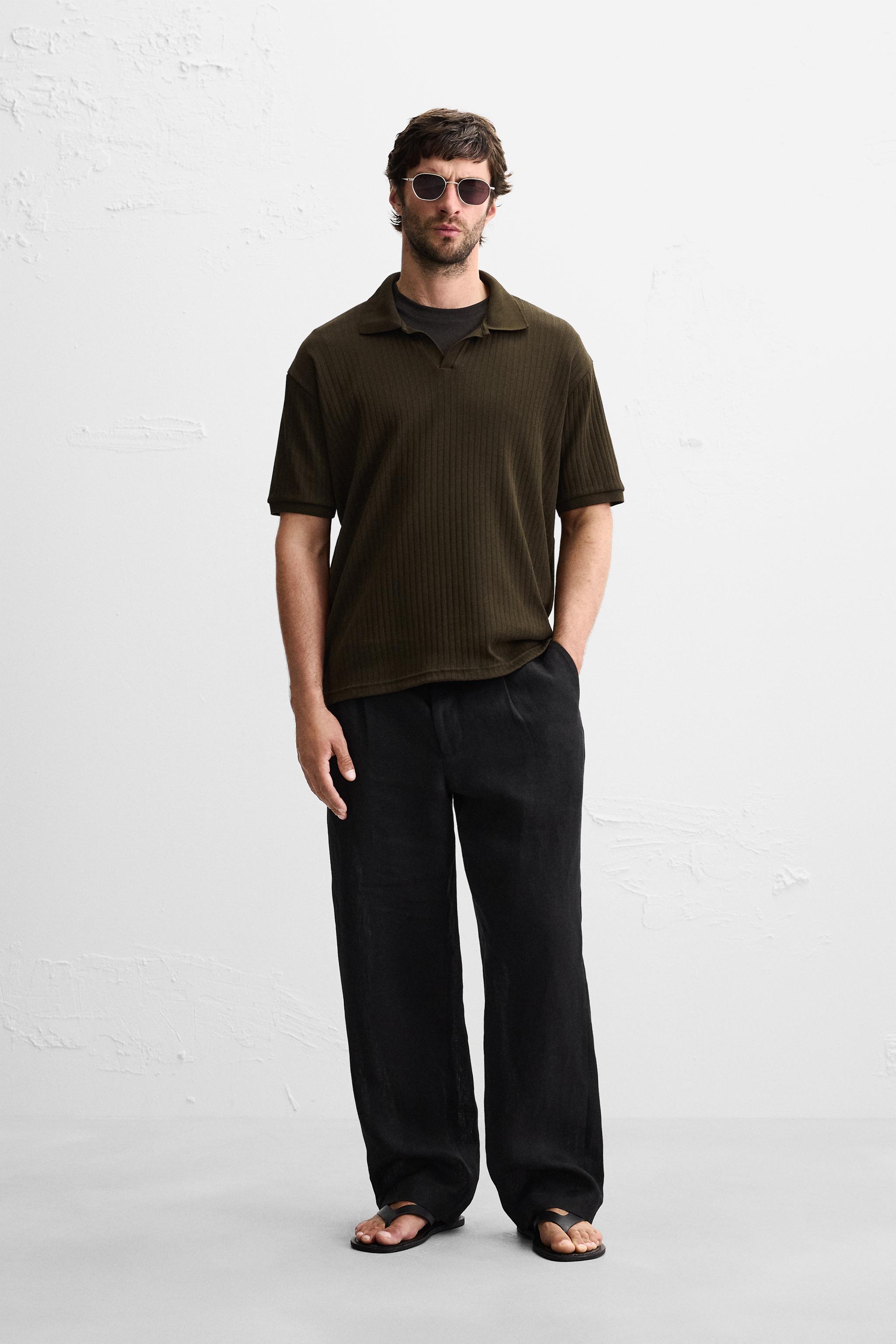 RIB KNIT POLO SHIRT