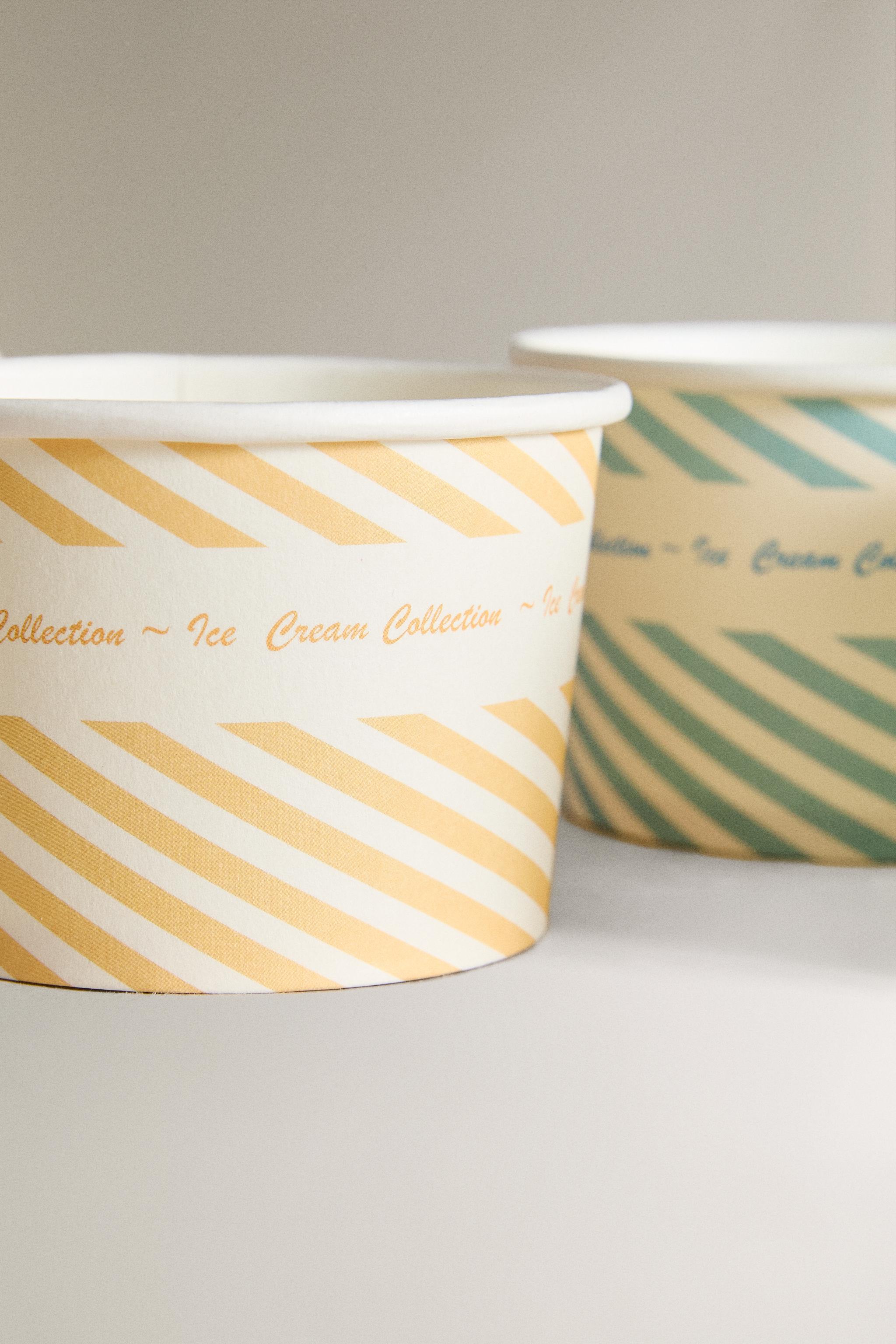 SET OF STRIPED ICE CREAM CUPS (SET OF 8)