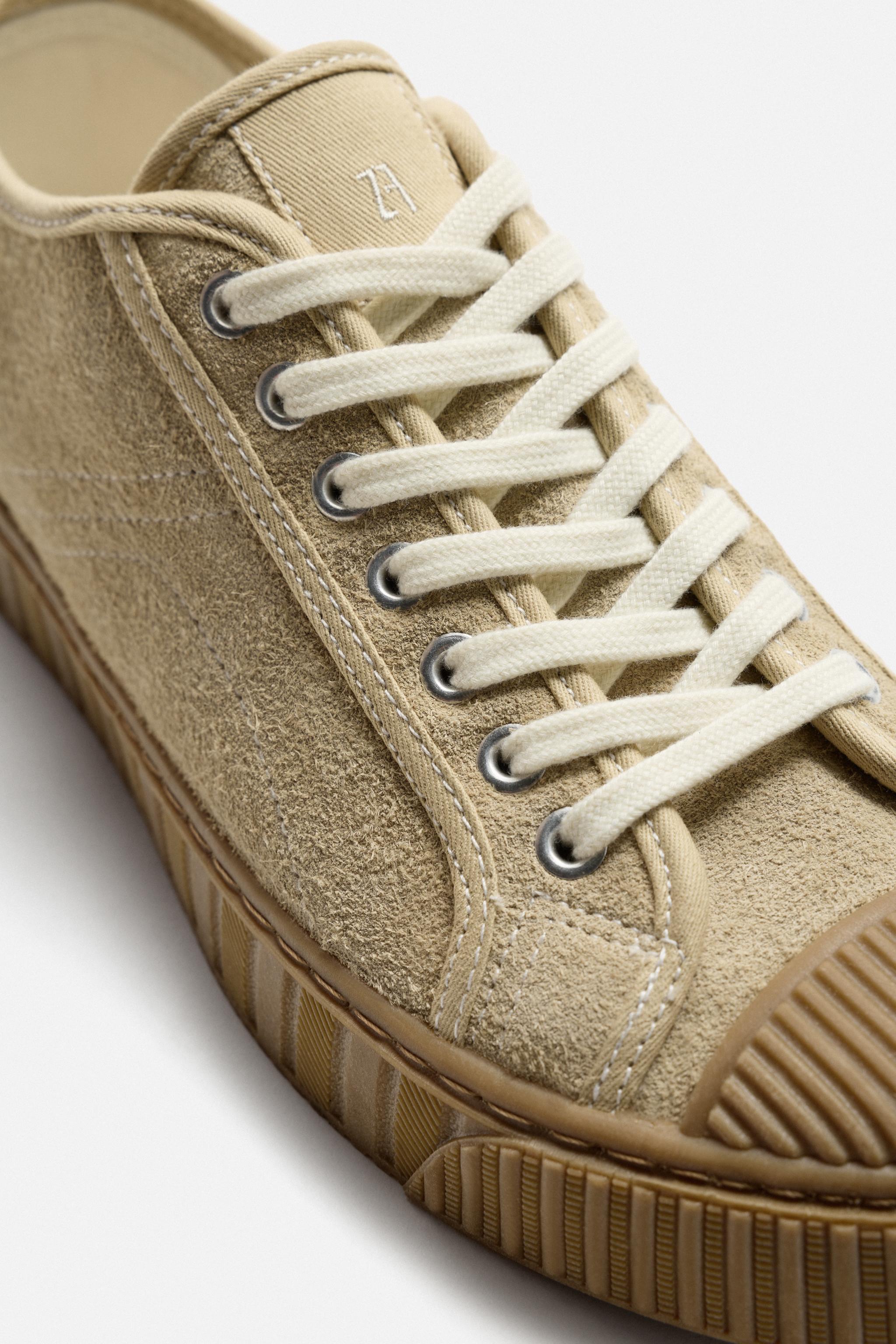 CONTRAST LEATHER SNEAKERS