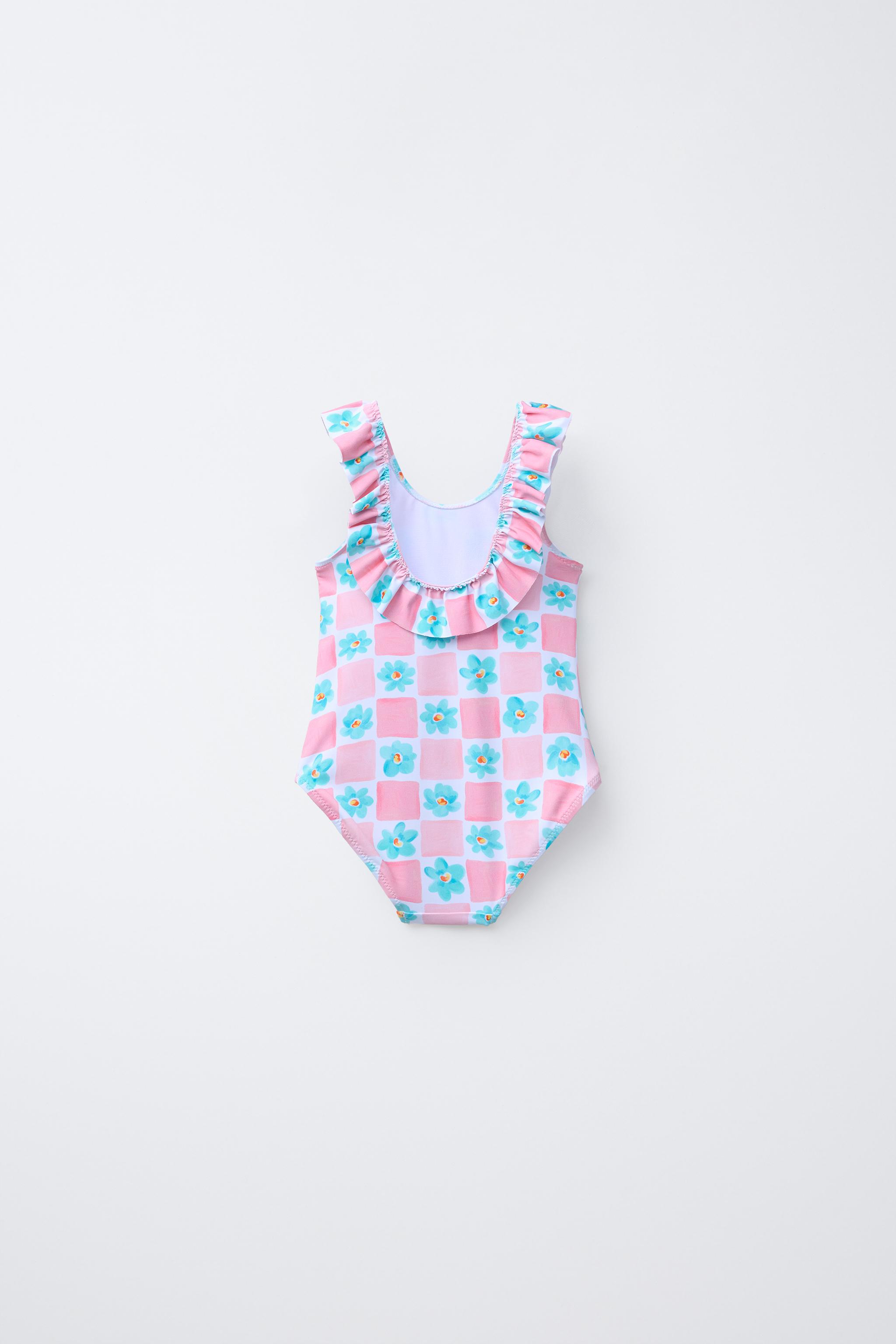 1-6 YEARS/ FLORAL SWIMSUIT