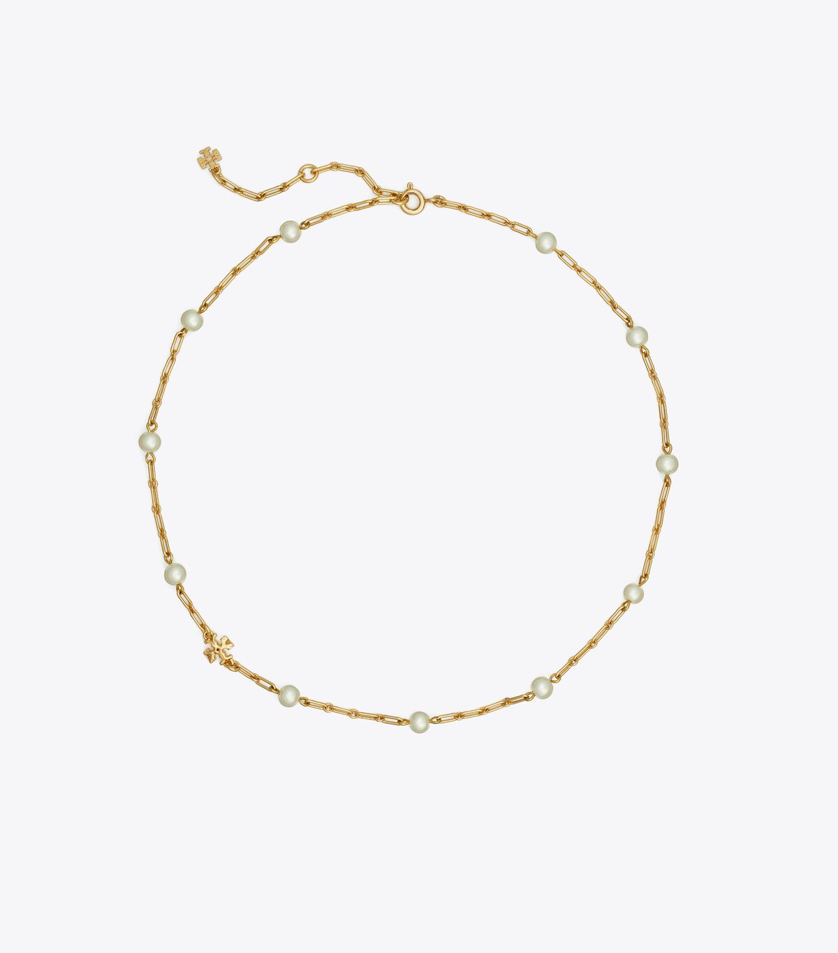 Tory Burch Gold / Cream Thin Roxanne Chain Necklace