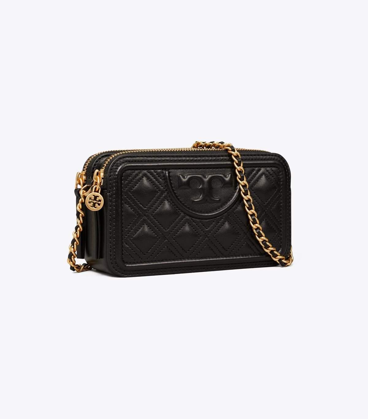 Tory Burch Black Fleming Double-zip Crossbody Bags