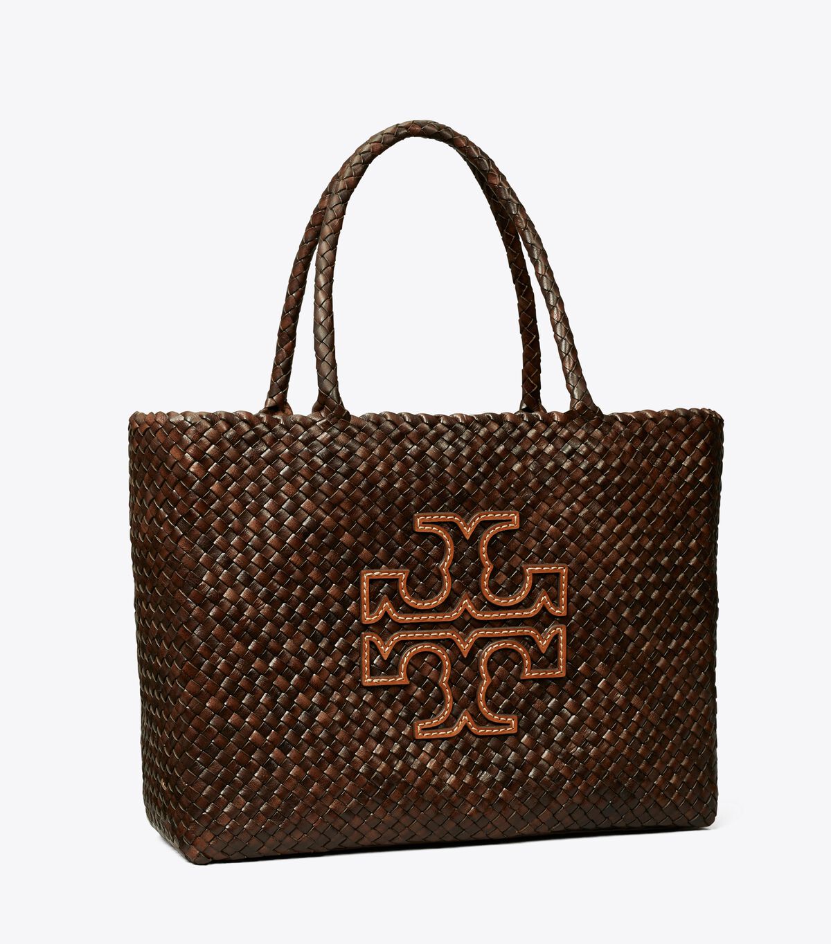Tory Burch Chocolate Mcgraw Dragon Woven Tote Bags