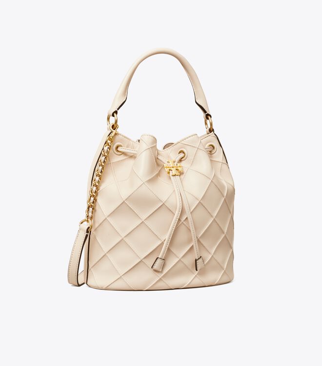 Tory Burch Cream Large Fleming Soft Bucket Bags