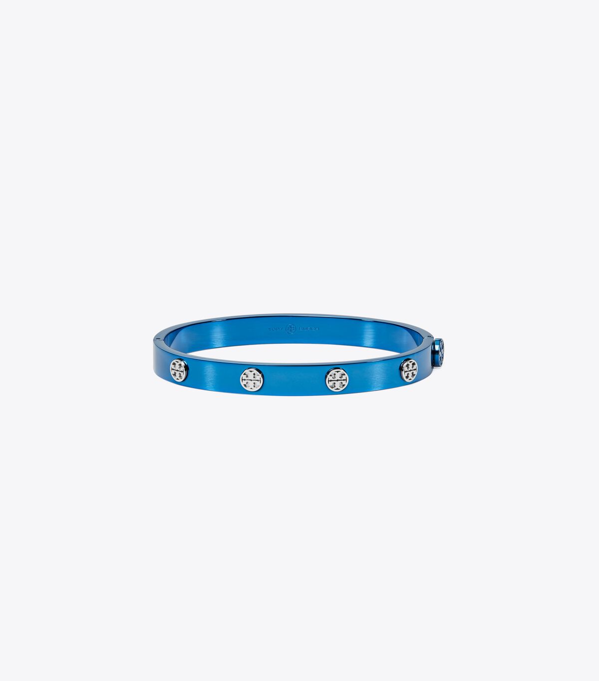 Tory Burch Silver / Blue Miller Stud Hinge Bracelet