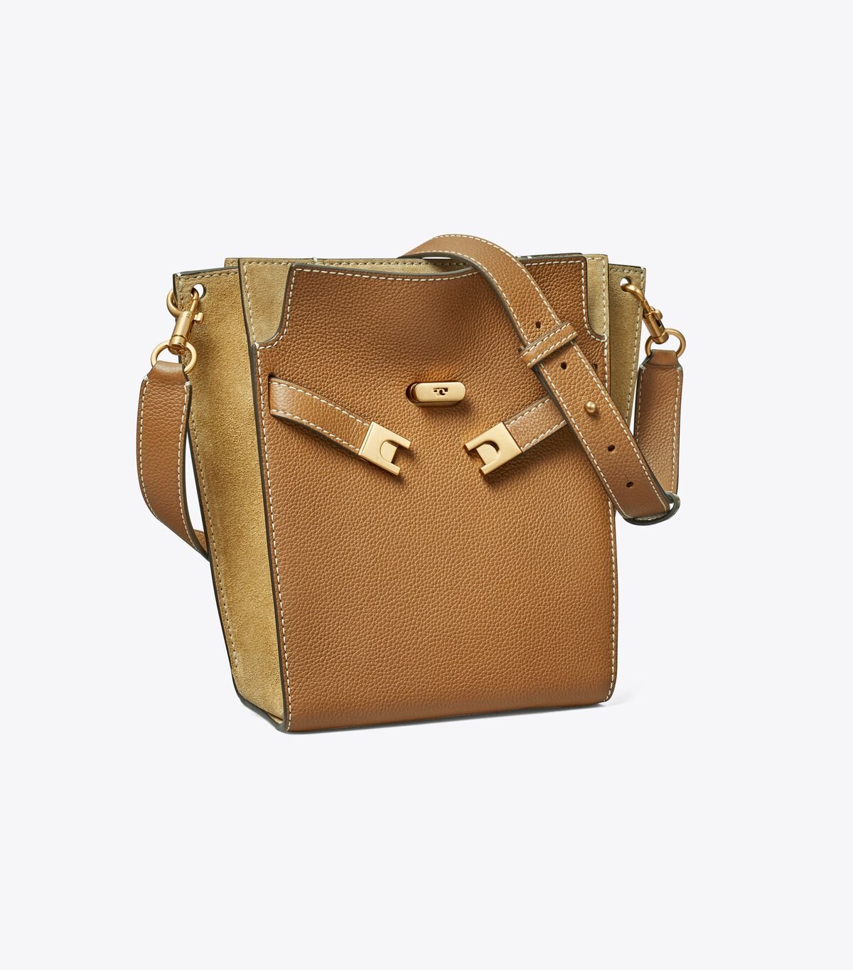 Tory Burch Brown Lee Radziwill Pebbled Satchel Bags