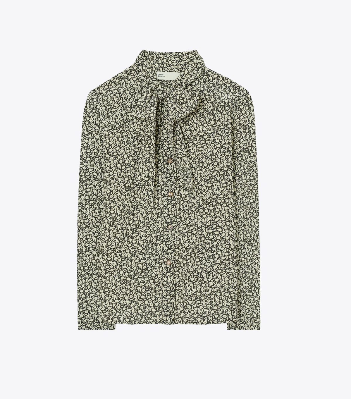 Tory Burch Black Ditsy Floral Blouse