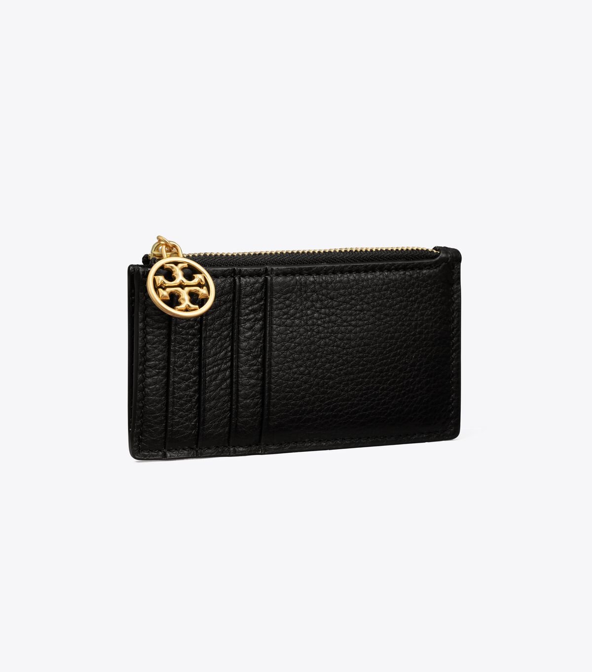 Tory Burch Black Miller Top-zip Card Case