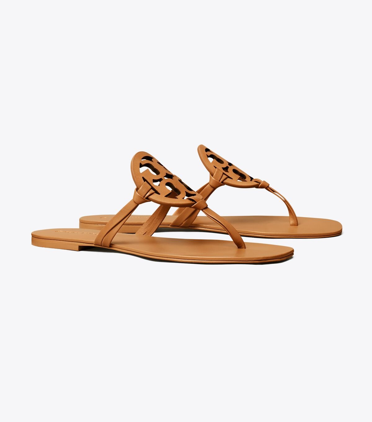 Tory Burch Brown Miller Square-toe Leather Sandals