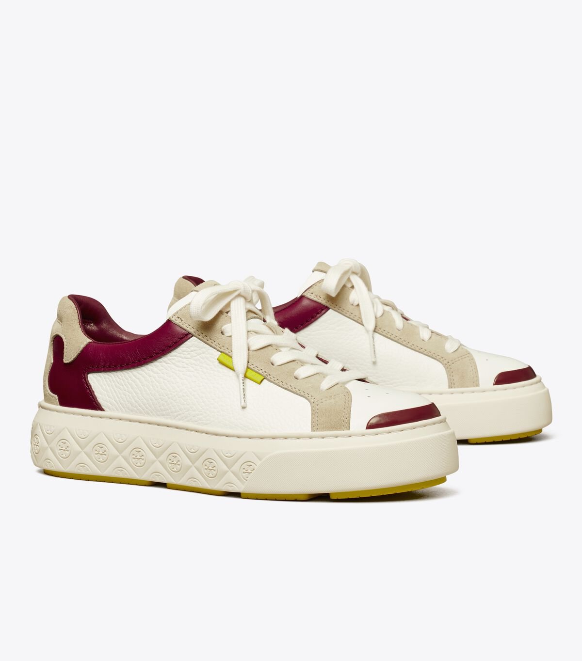 Tory Burch White / Burgundy Ladybug Sneakers