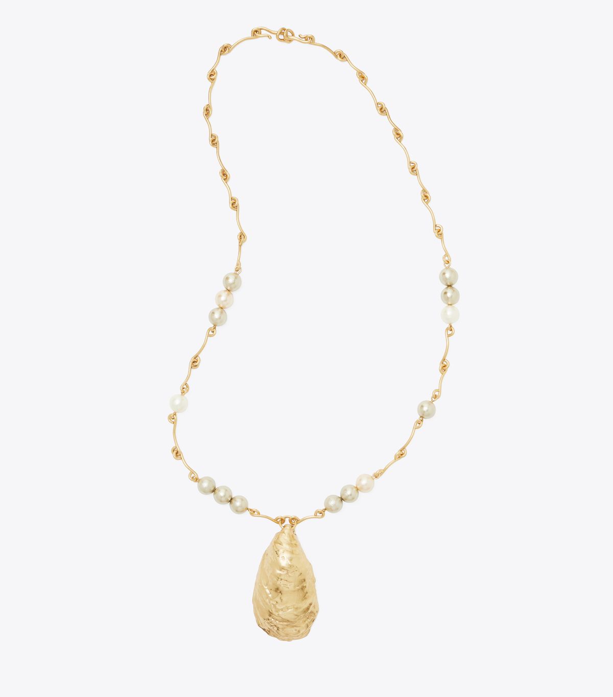 Tory Burch Gold Oyster Shell Pendant Necklace