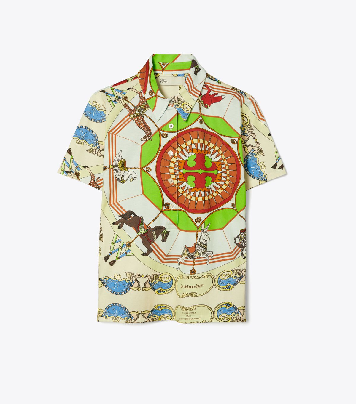 Tory Burch Blue Mercerized Cotton Polo Shirts