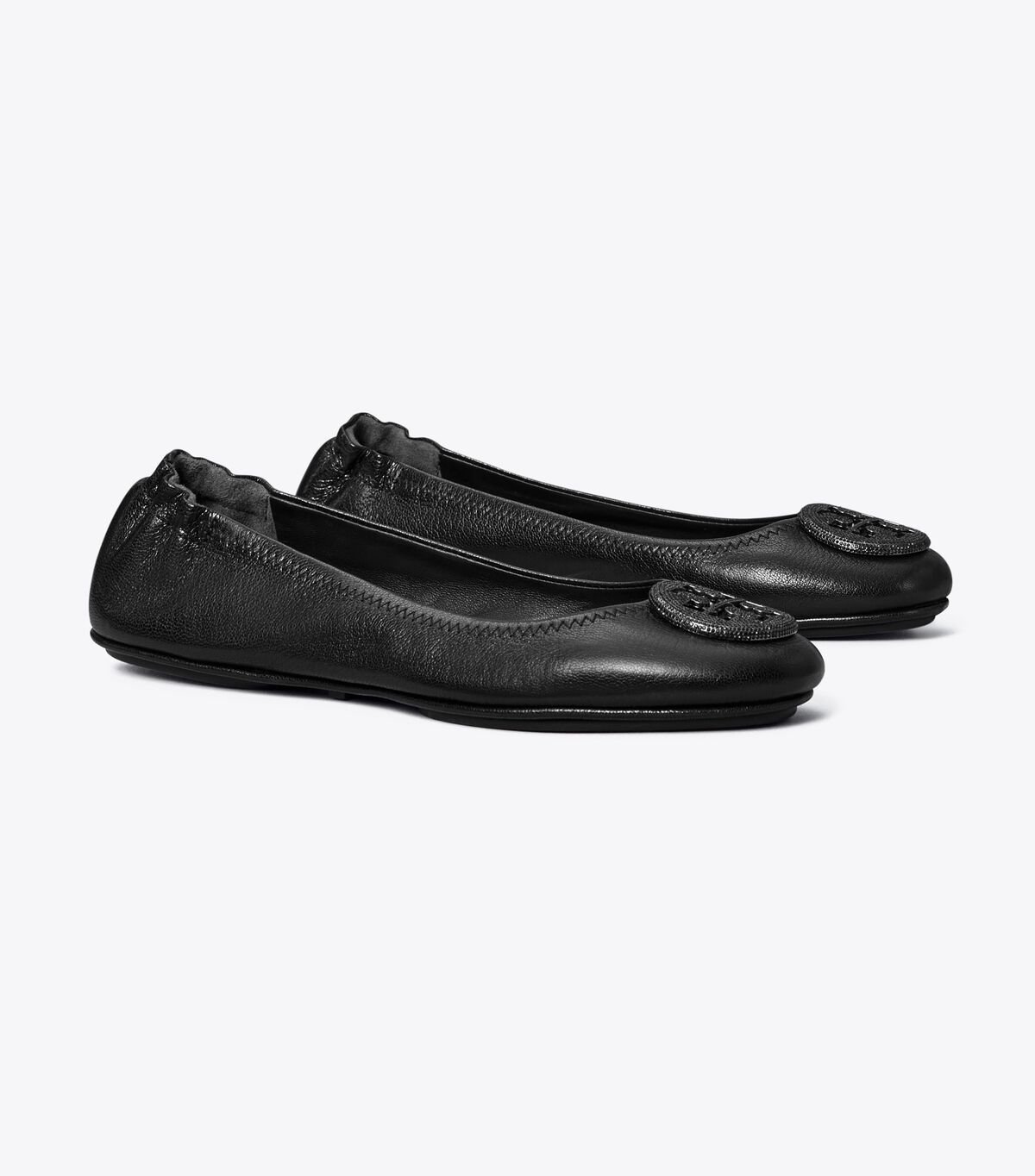Tory Burch Black Minnie Travel Pavé Ballet Flats