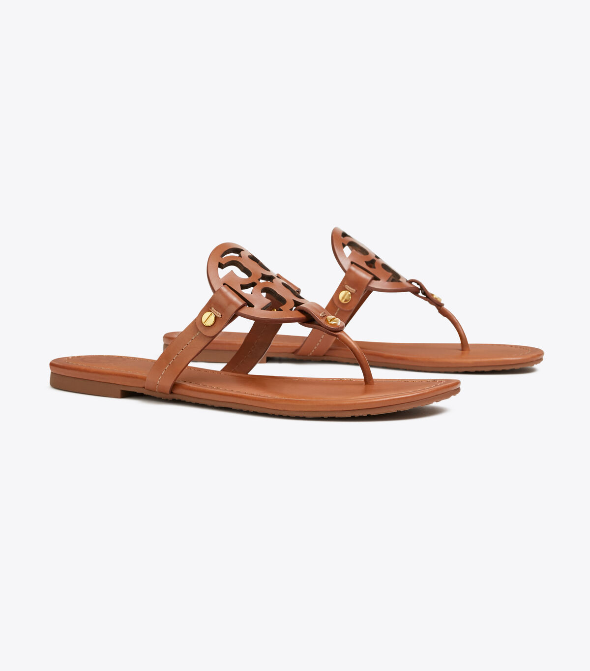 Tory Burch Brown Miller Leather Sandals