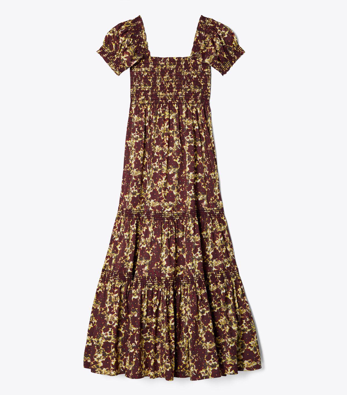 Tory Burch Grey Smocked Midi Dress
